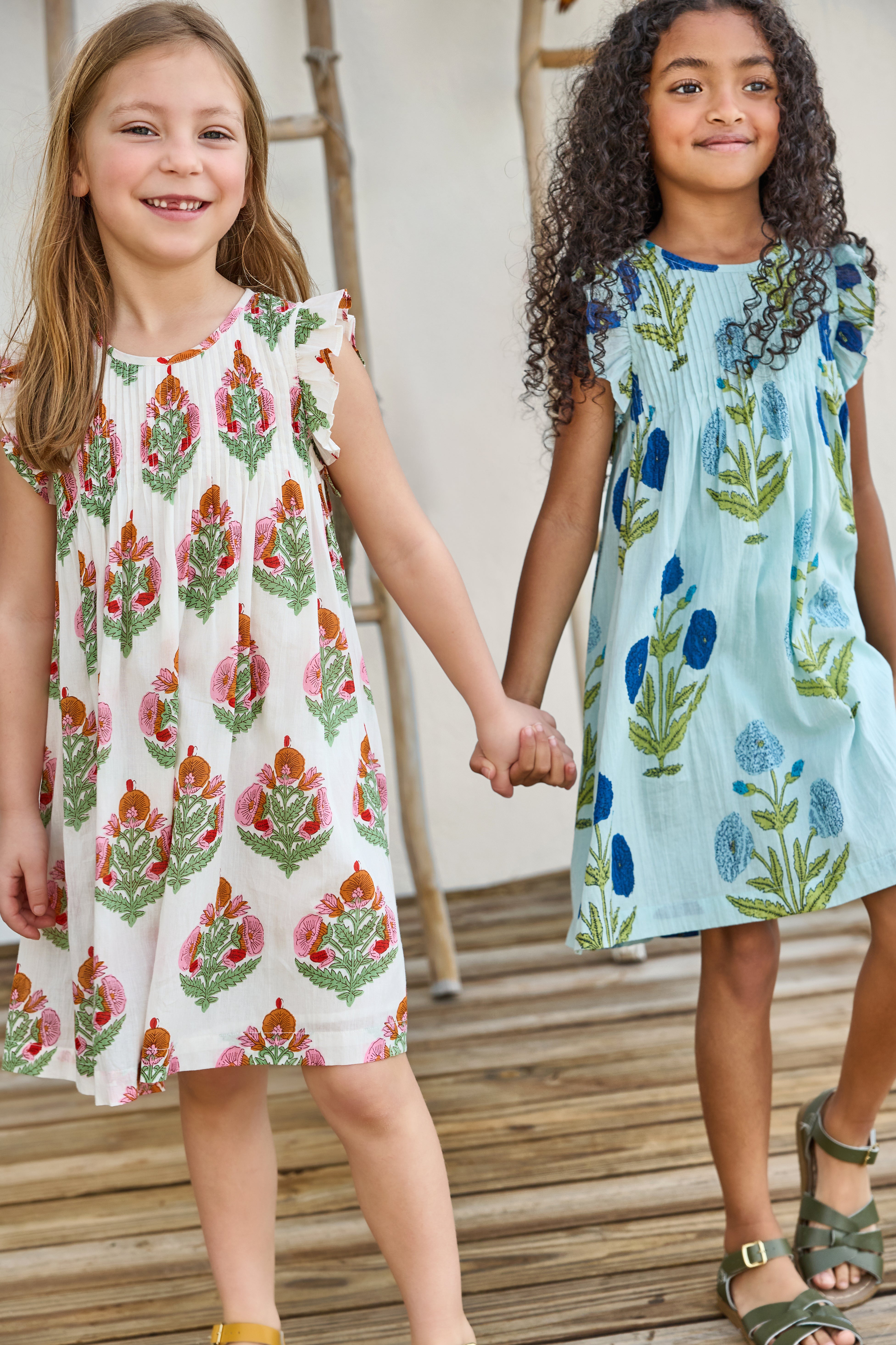 Pink Chicken Jaipur Dress, Light Blue Dandelion