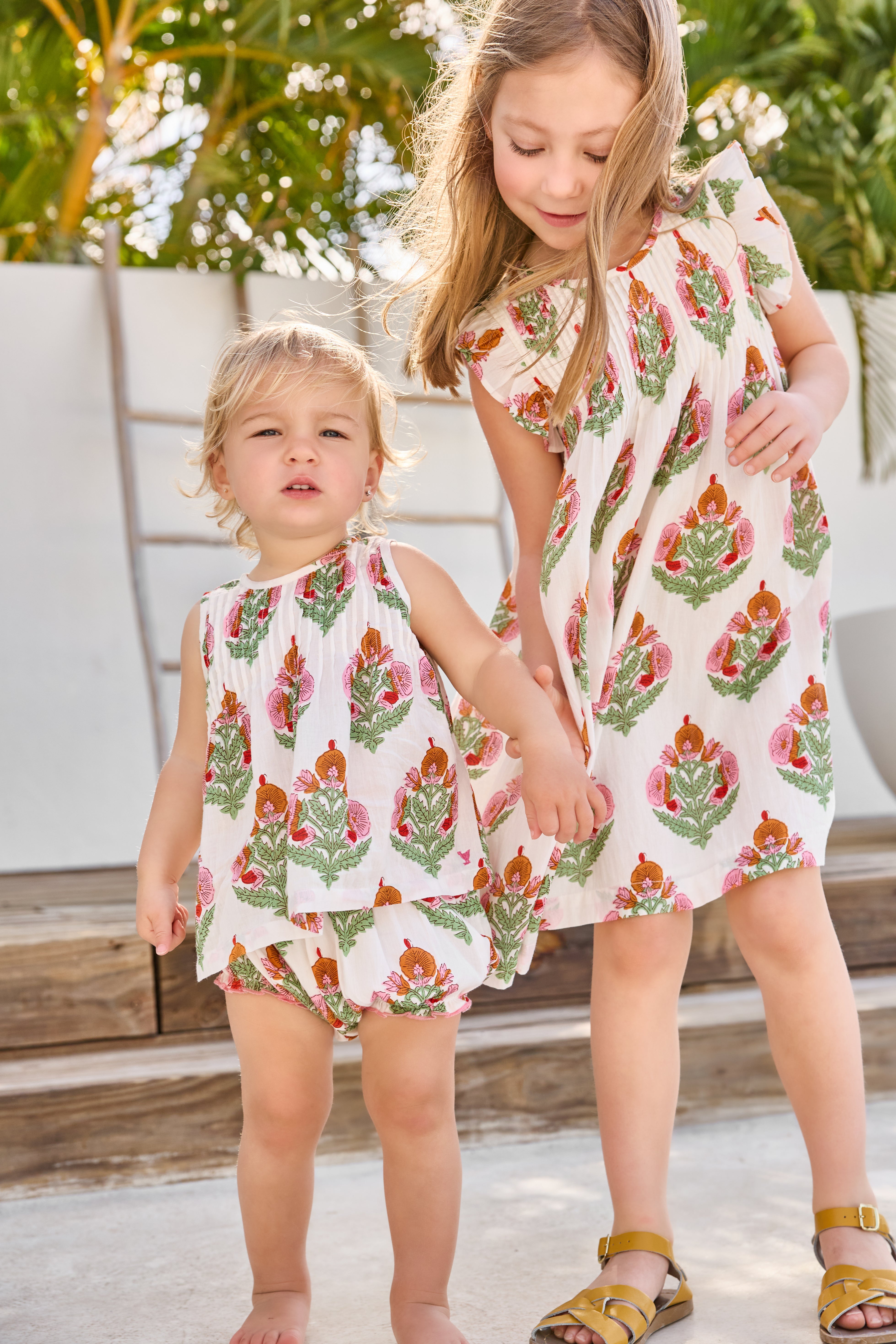 Pink Chicken Jaipur Diaper Set, Pink Bellflower