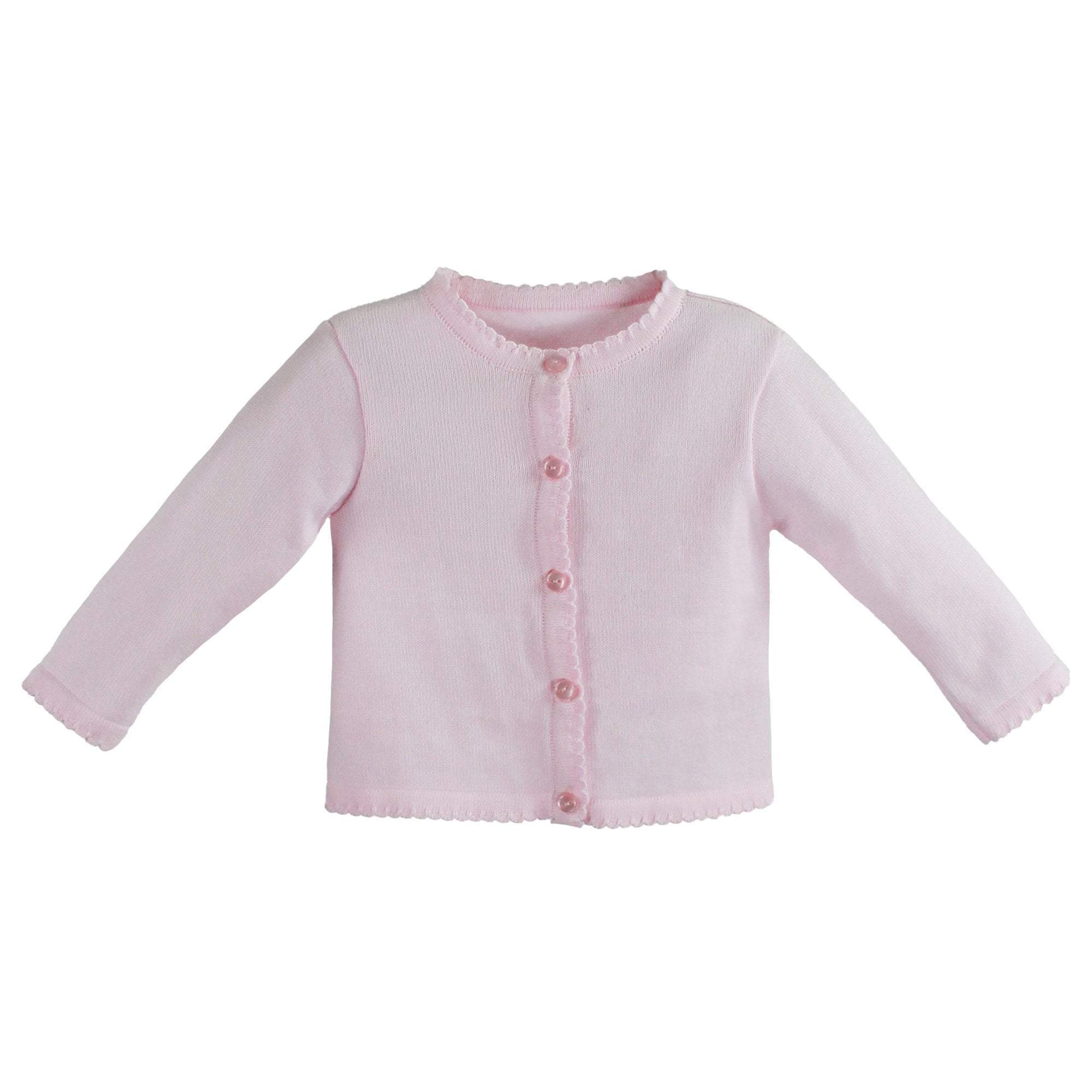 Petit Ami Scalloped Edge Cardigan, Pink
