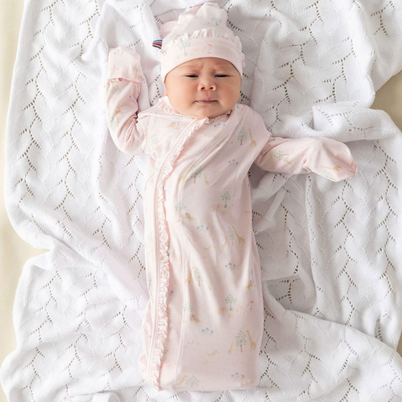 Magnetic Me Pink Serene Safari Gown Set with Ruffles