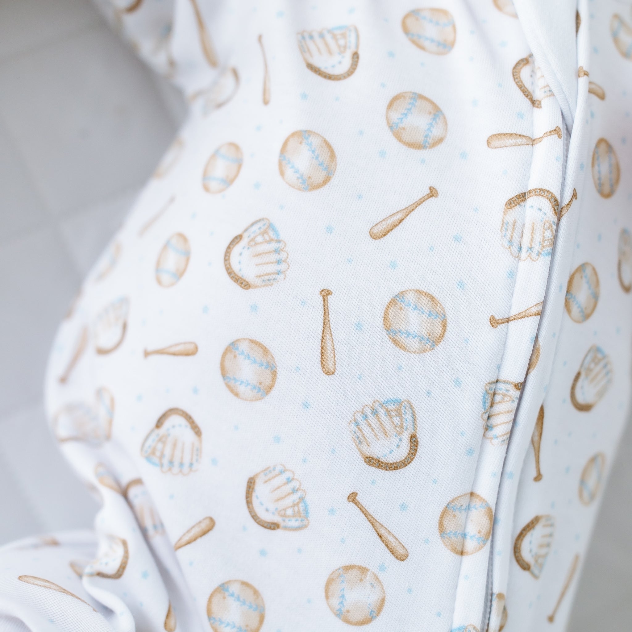 Magnolia Baby Precious Lil' Sluggers Print Zip Footie