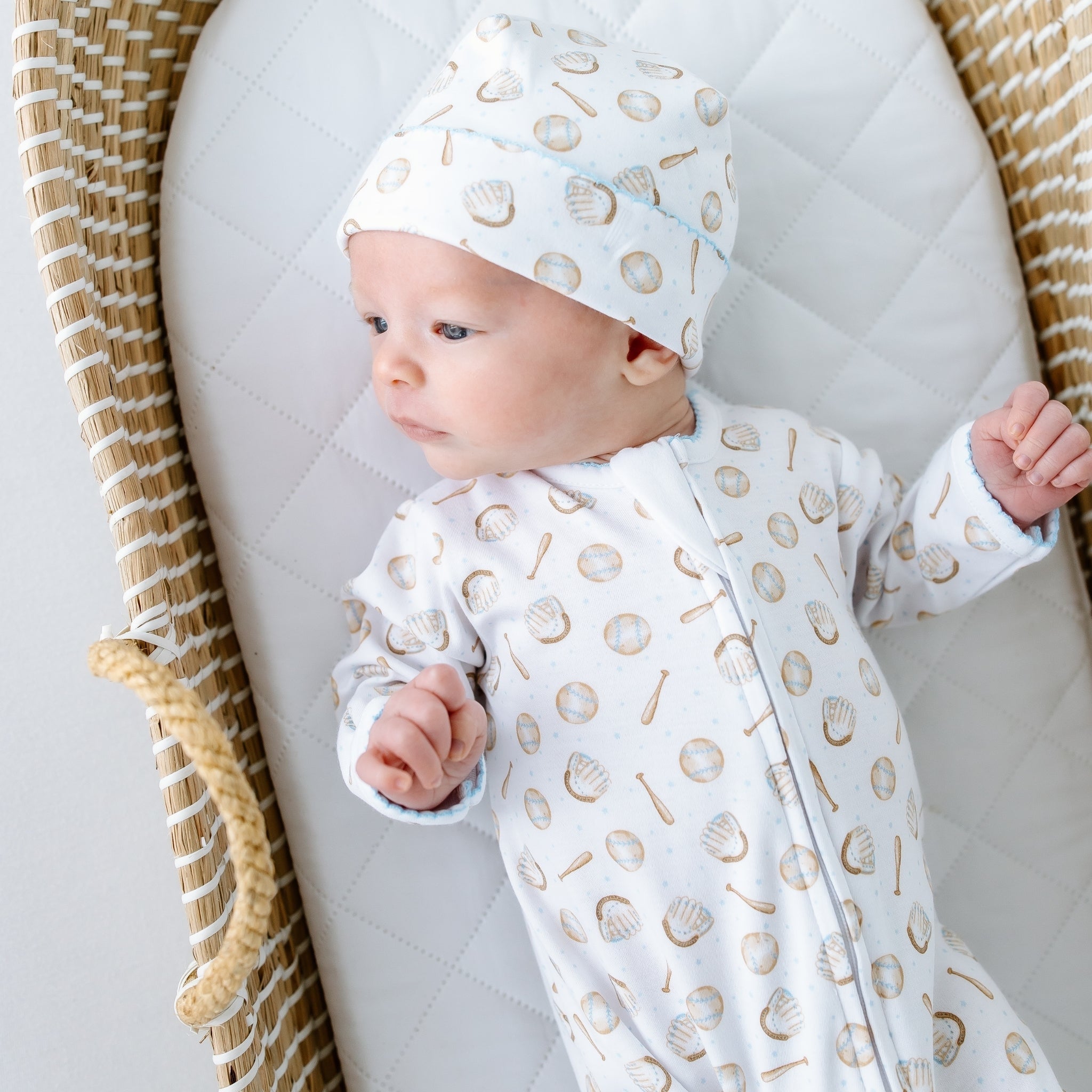 Magnolia Baby Precious Lil' Sluggers Print Zip Footie