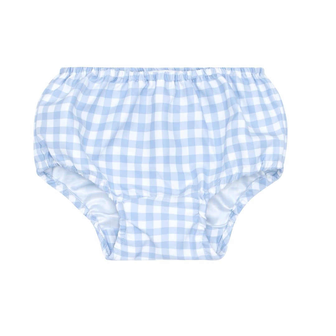 Minnow Oasis Blue Gingham Diaper Bloomer Cover