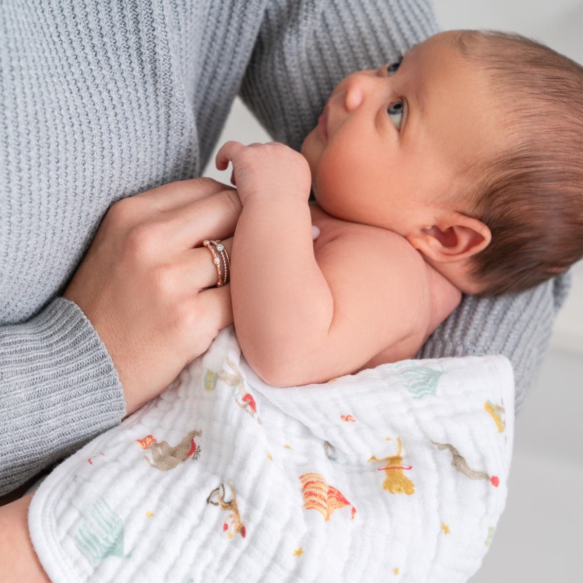 Aden & Anais Elephant Circus Cotton Muslin Washcloth Set