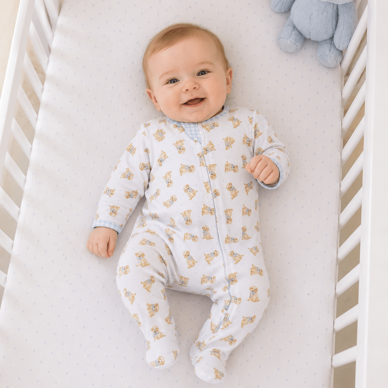 Magnolia Baby Sweet Golden Print Zip Footie