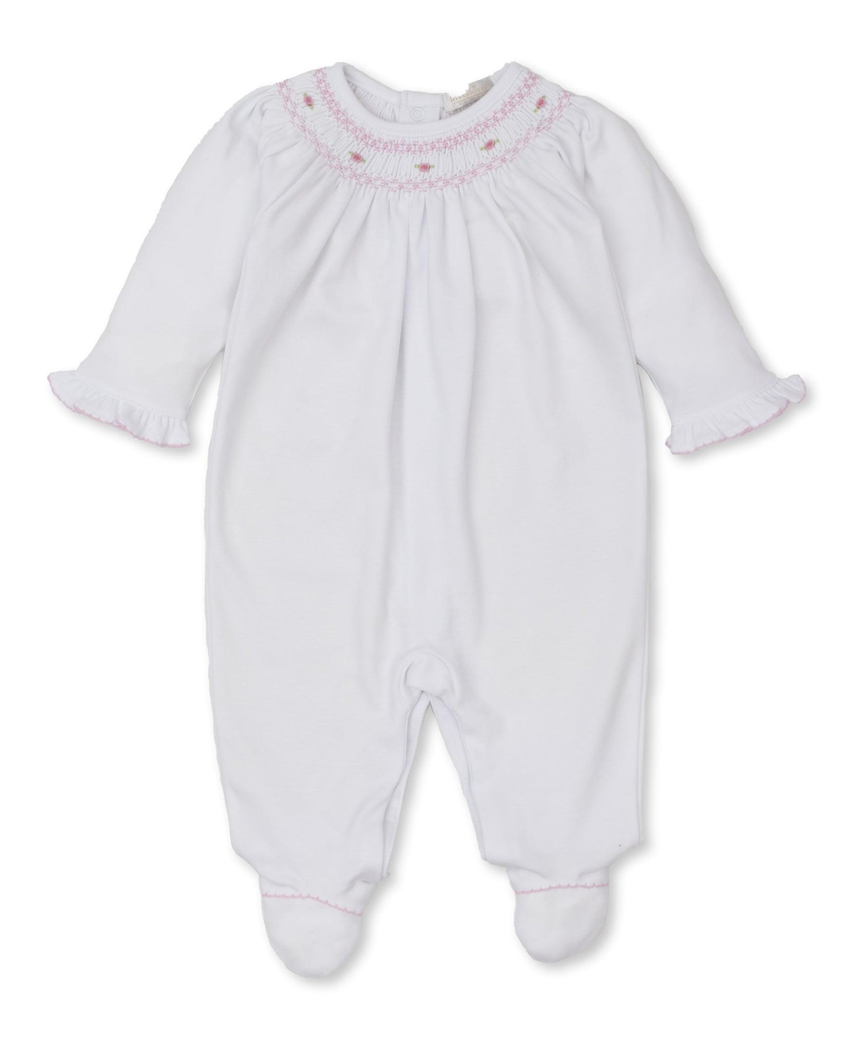 Kissy Kissy CLB Bishop Footie with Hand Smocking - shopnurseryrhymes