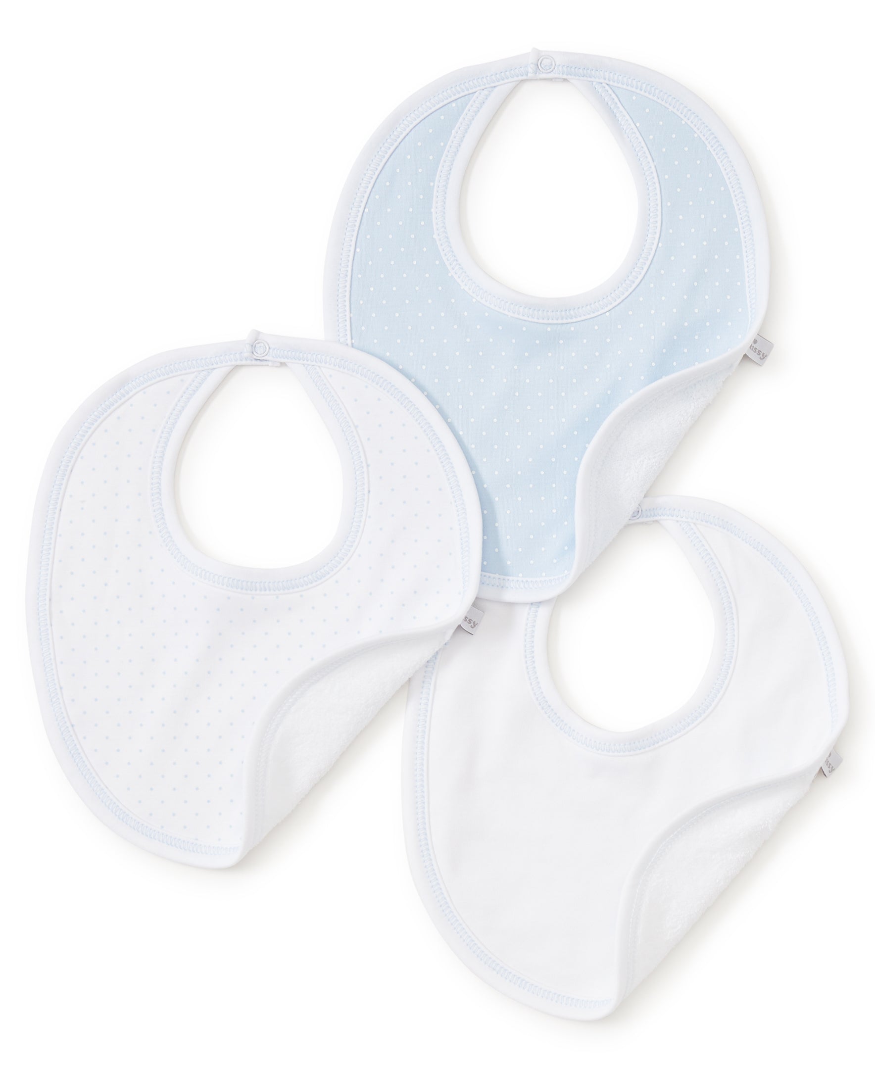 Kissy Kissy Bibs, Light Blue Dot Variety