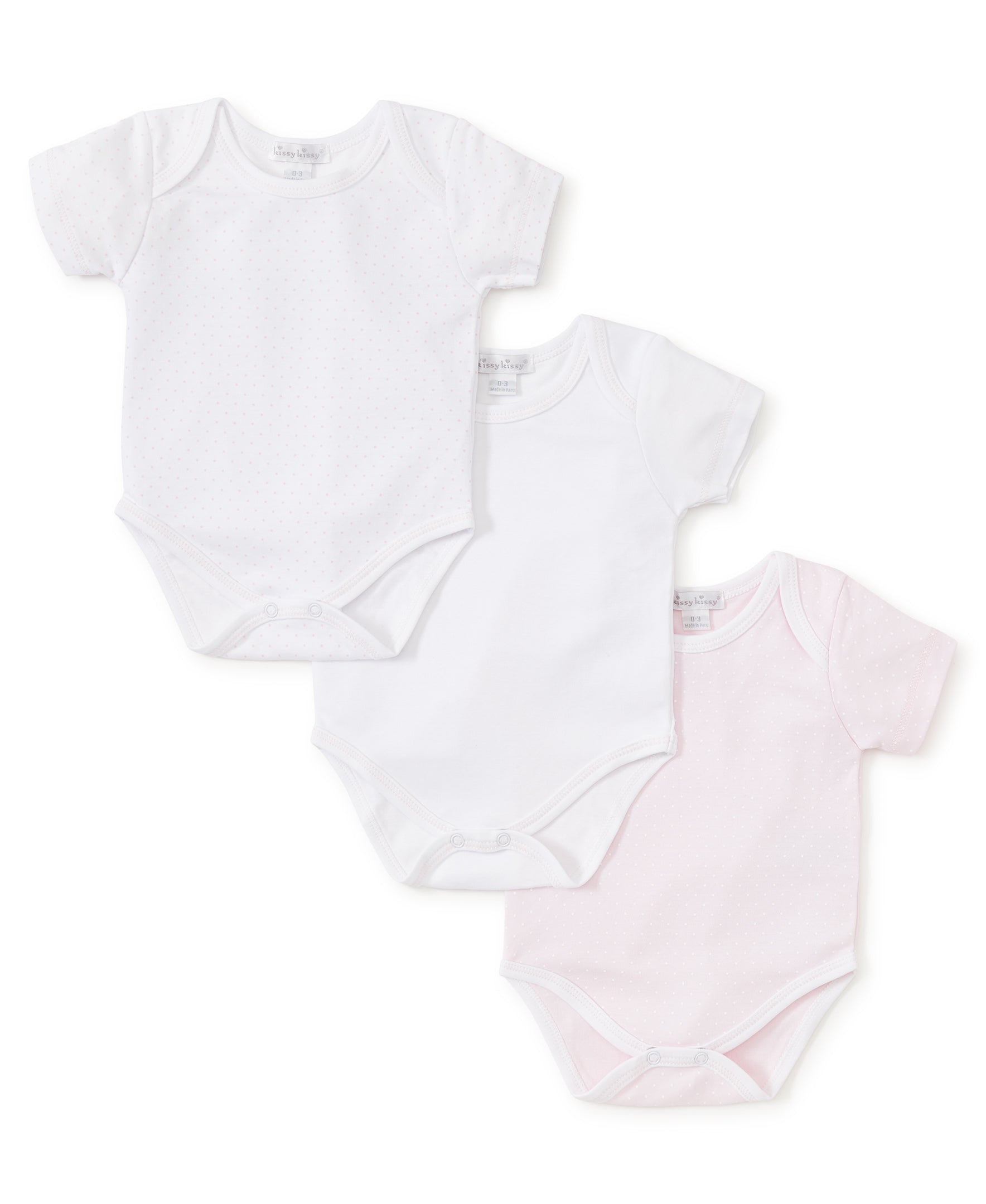 Kissy Kissy Short Sleeved Body Suits, Pink Dot Variety