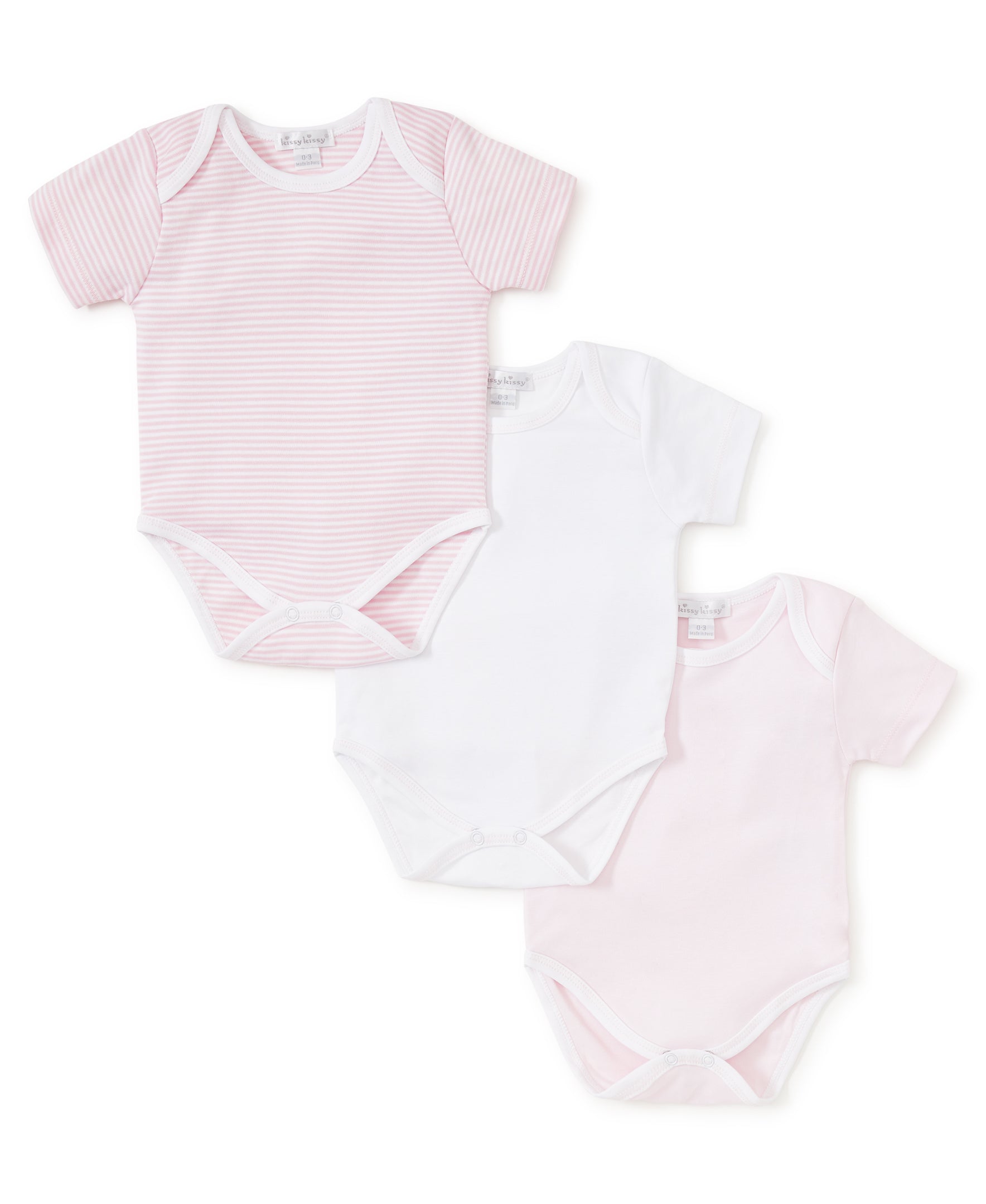 Kissy Kissy Short Sleeved Body Suits, Pink Stripe Variety