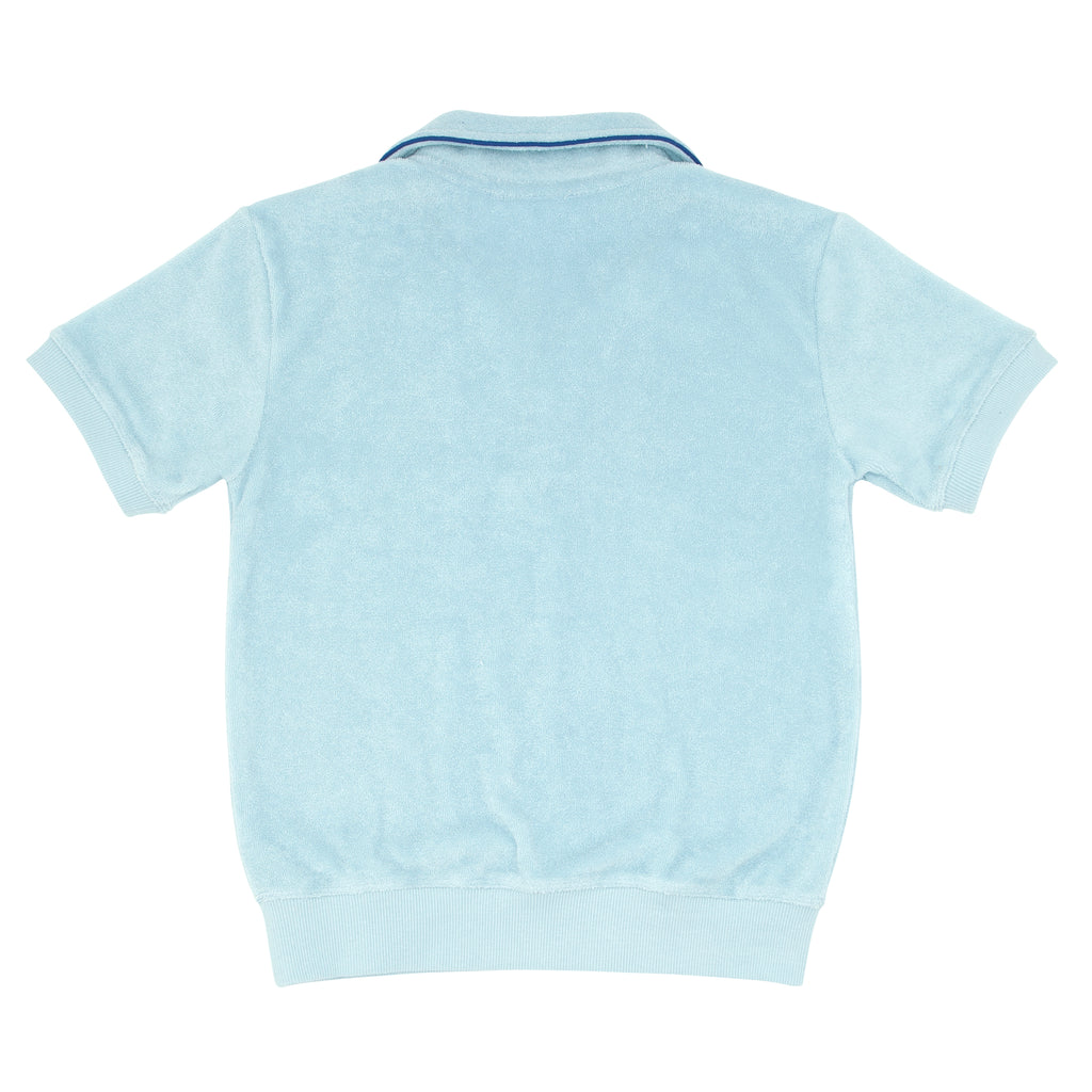 Minnow Pacific Blue Short Sleeve French Terry Polo