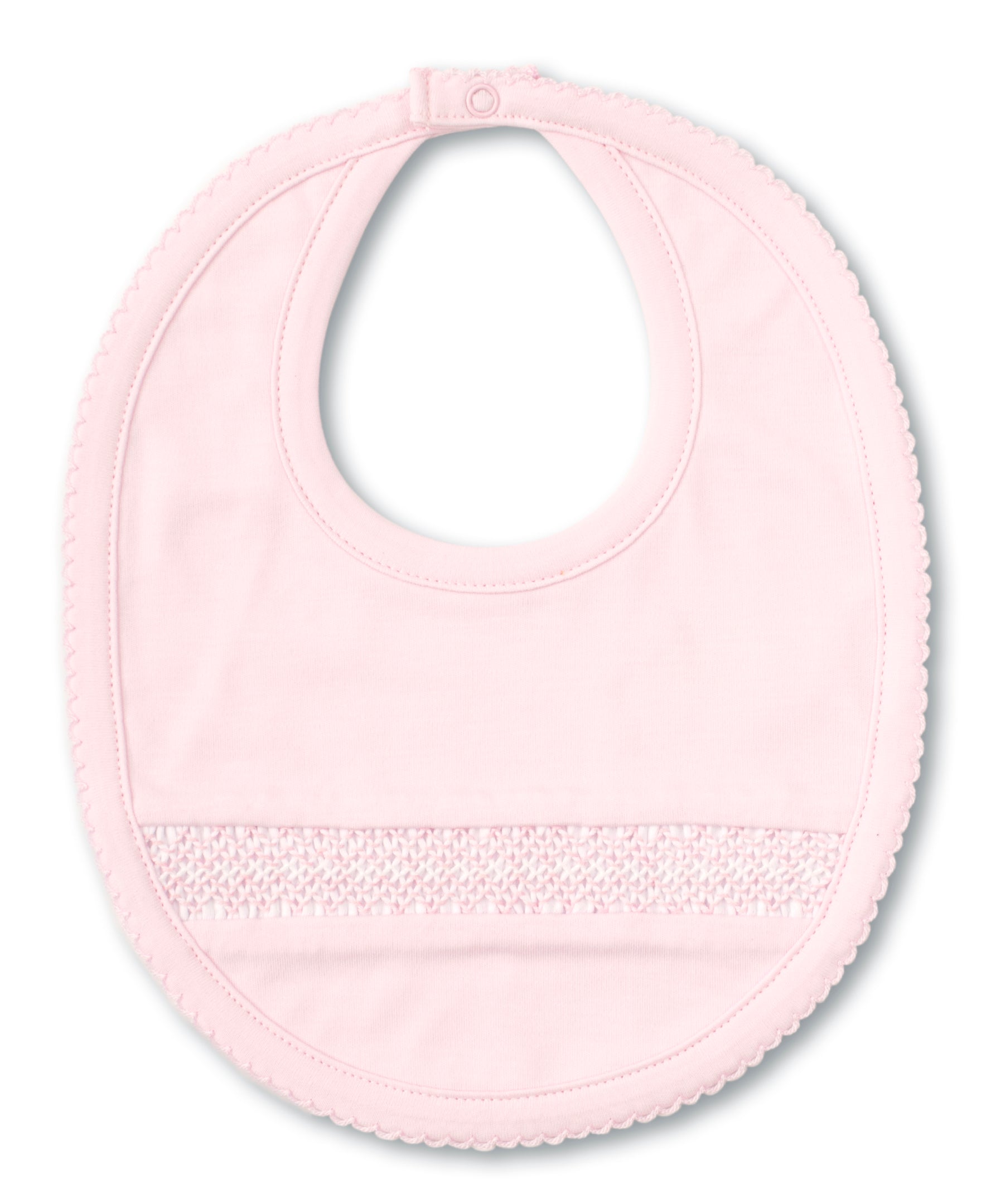 Kissy Kissy Bib with Hand Smocking, Light Pink
