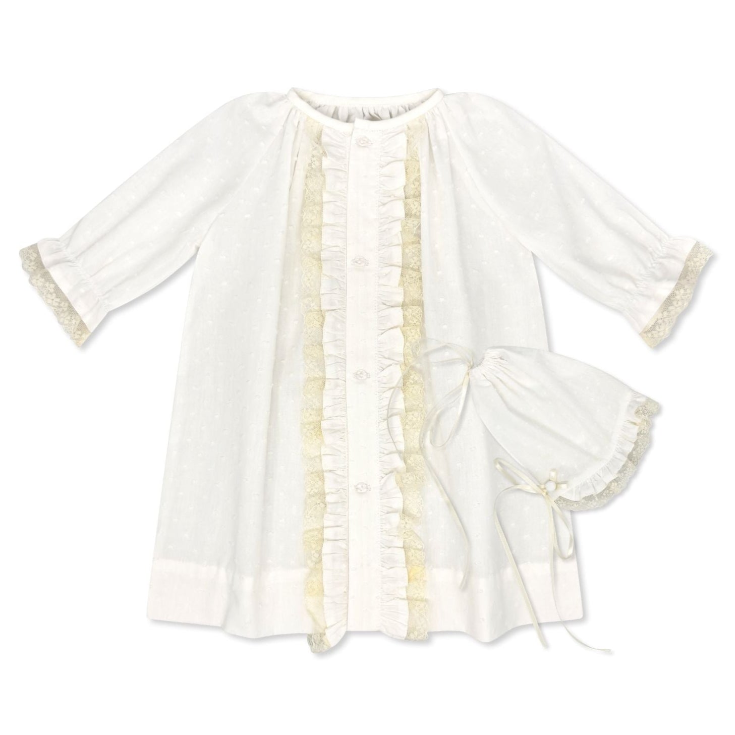 Lullaby Set Timeless Daygown Set, Spring White Swiss Dot