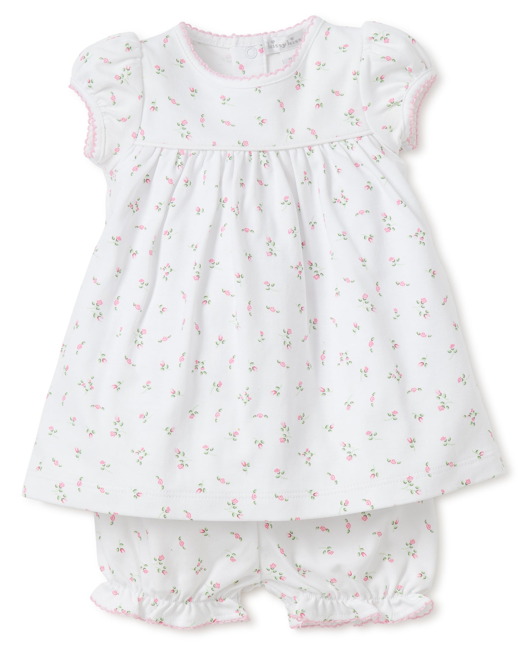 Kissy Kissy Garden Roses Print Dress with Diaper Cover