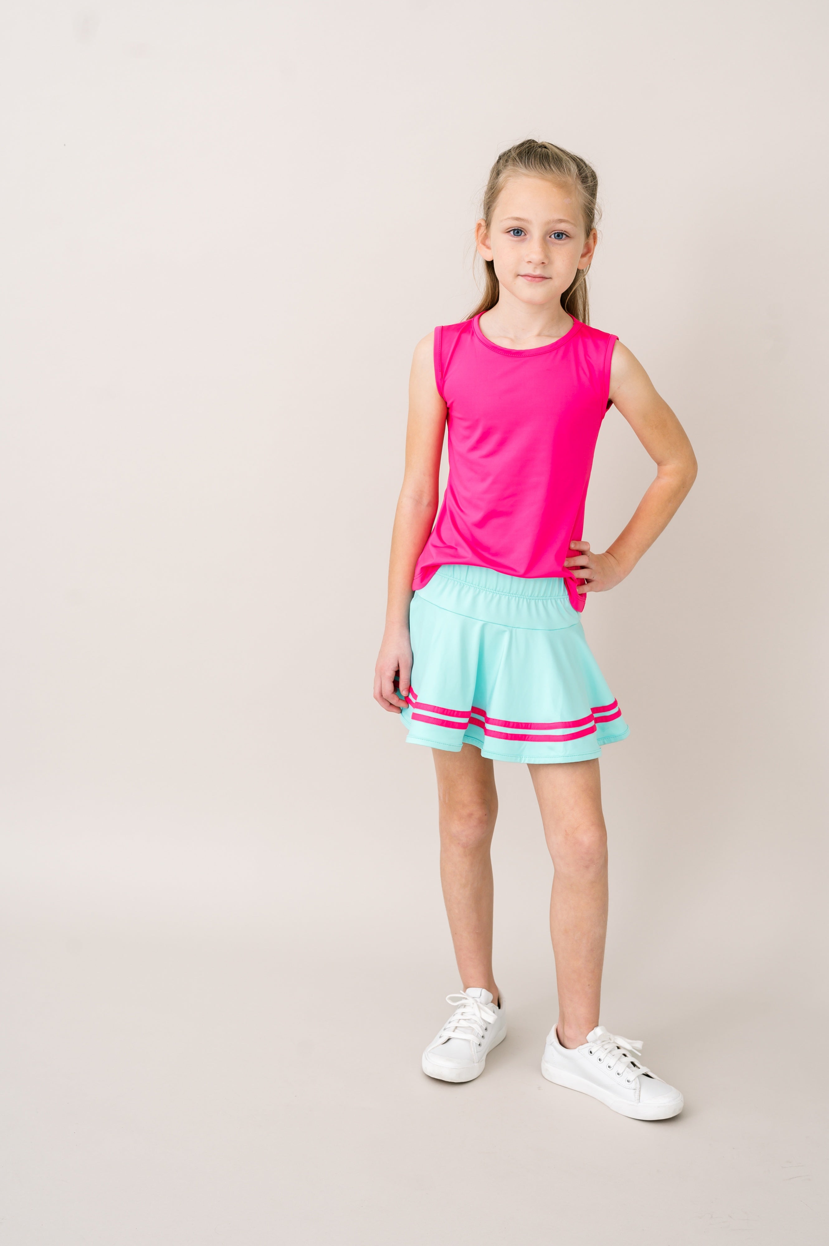 Set Athleisure Callie Skort, Cool Mint/Power Pink