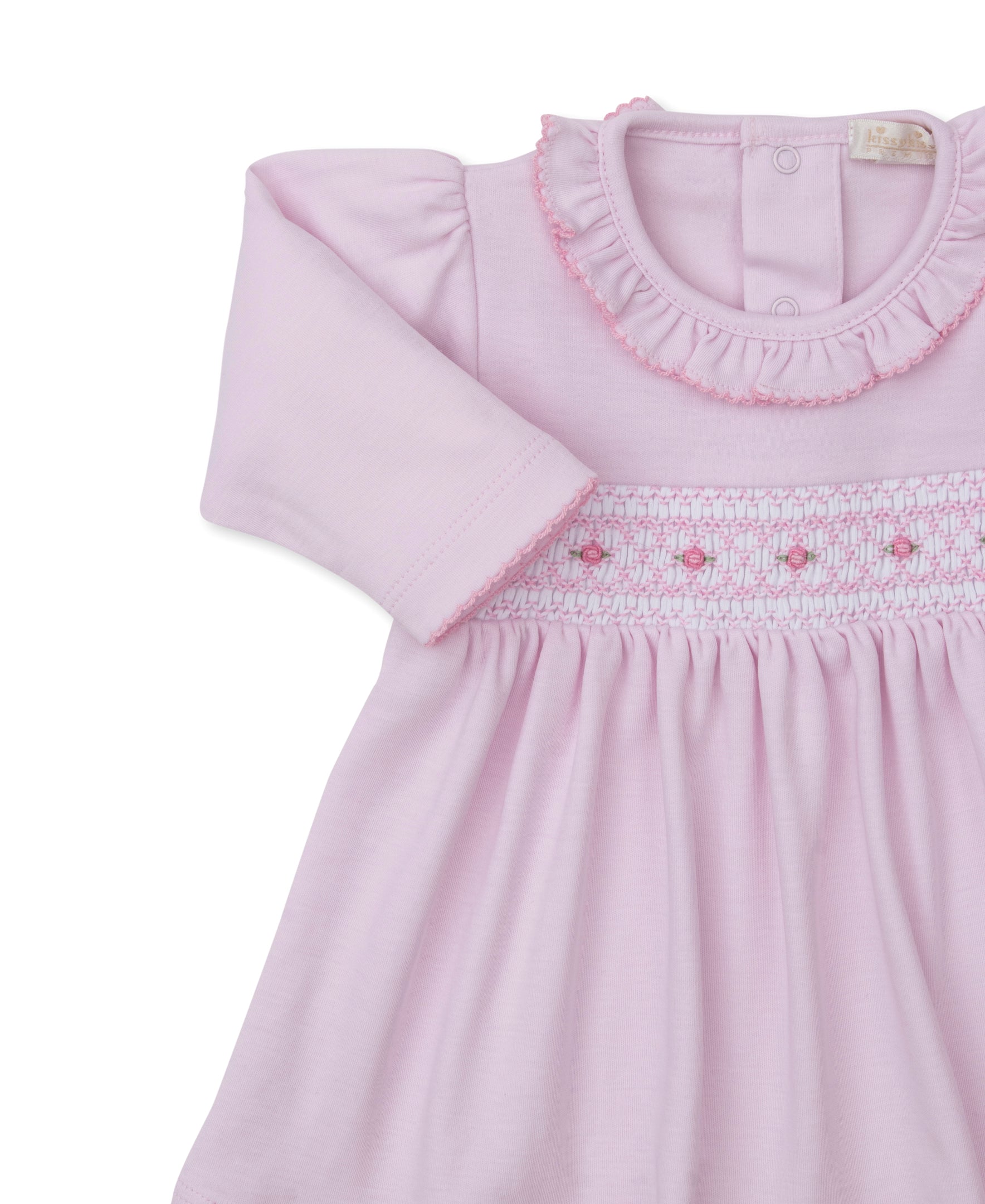 Kissy Kissy Pink Dress Set with CLB Diamond Rosette Hand Smocking