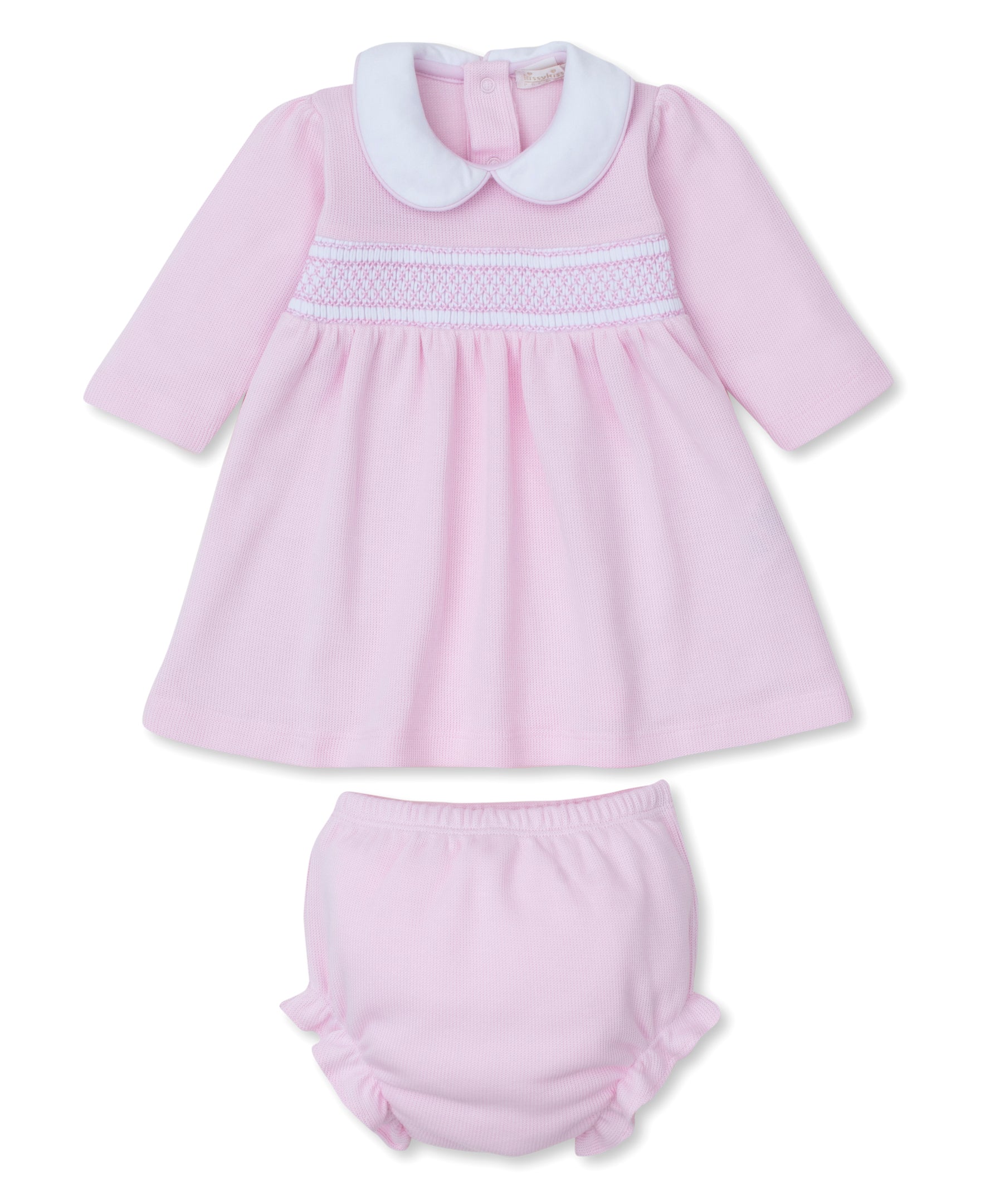 Kissy Kissy CLB Punto Ingles Dress Set with Hand Smocking, Pink