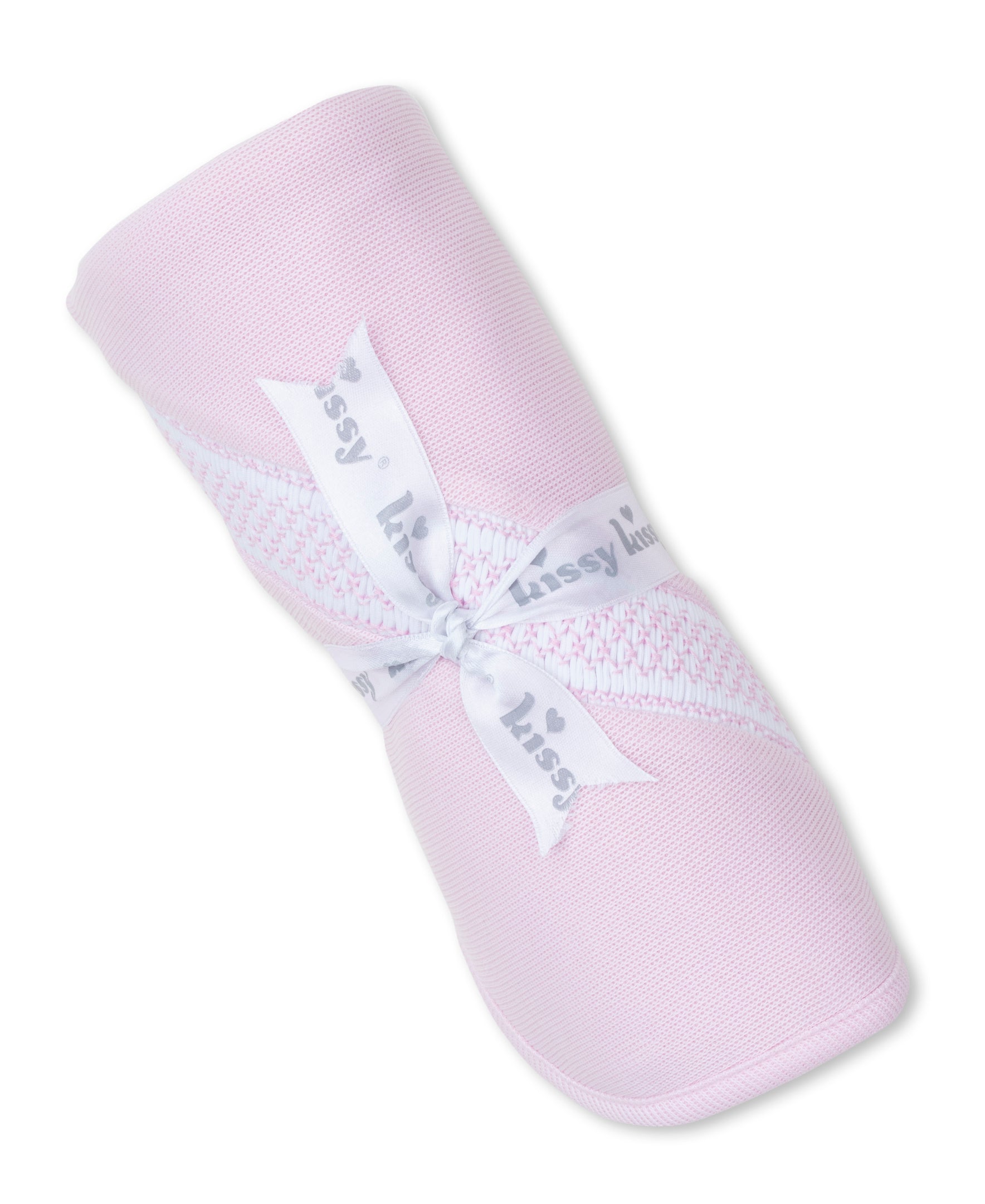 Kissy Kissy CLB Punto Ingles Blanket with Hand Smocking, Pink