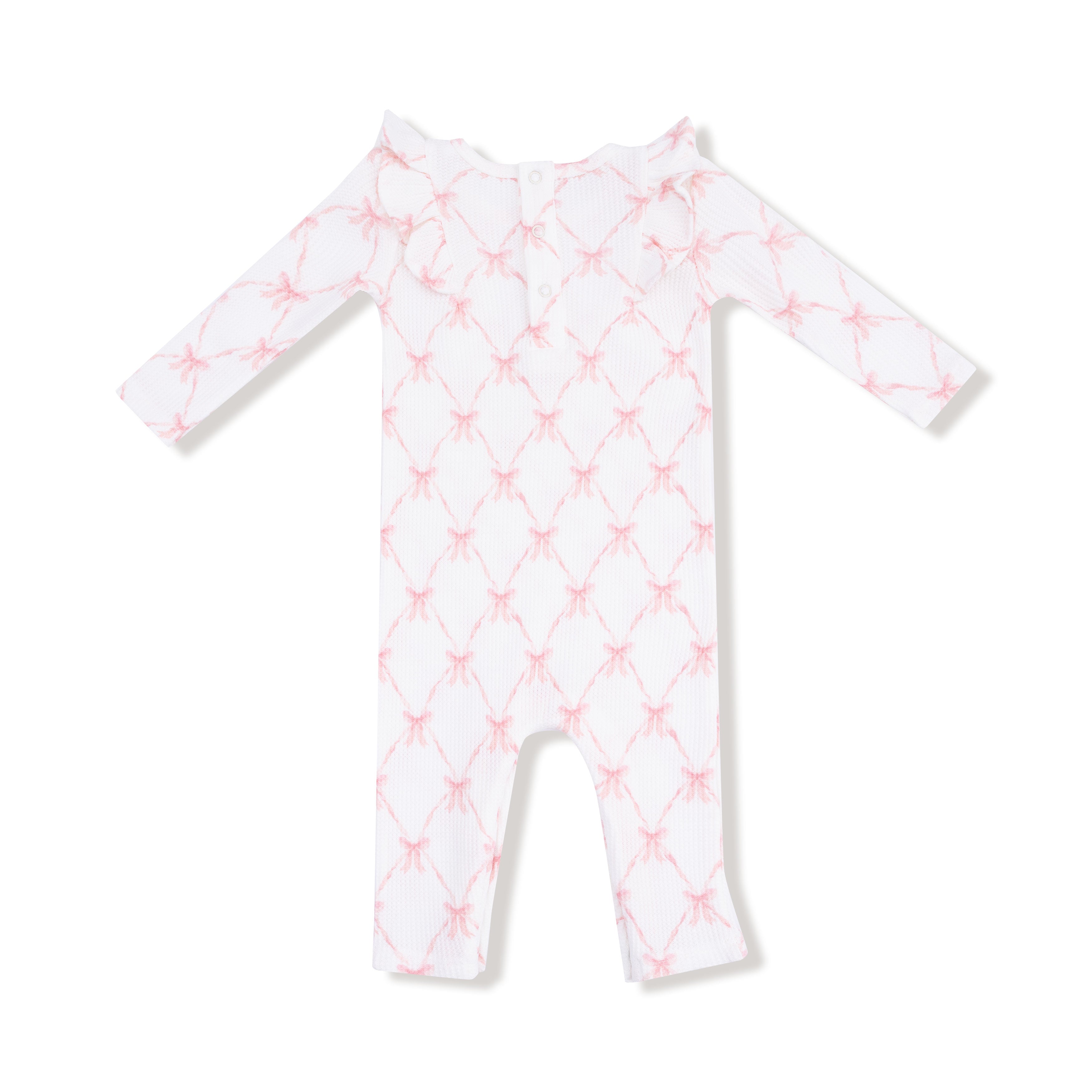 Angel Dear Ribbon Bow Trellis Ruffle Romper