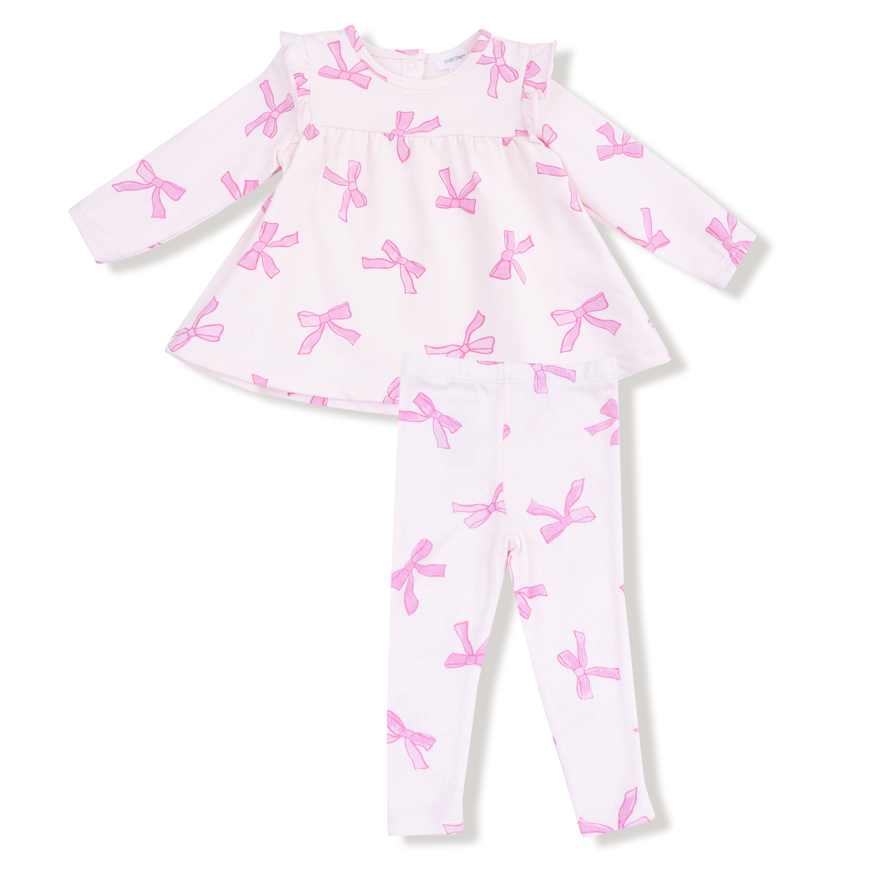 Angel Dear French Terry Pretty Bows Ruffle Top and Legging
