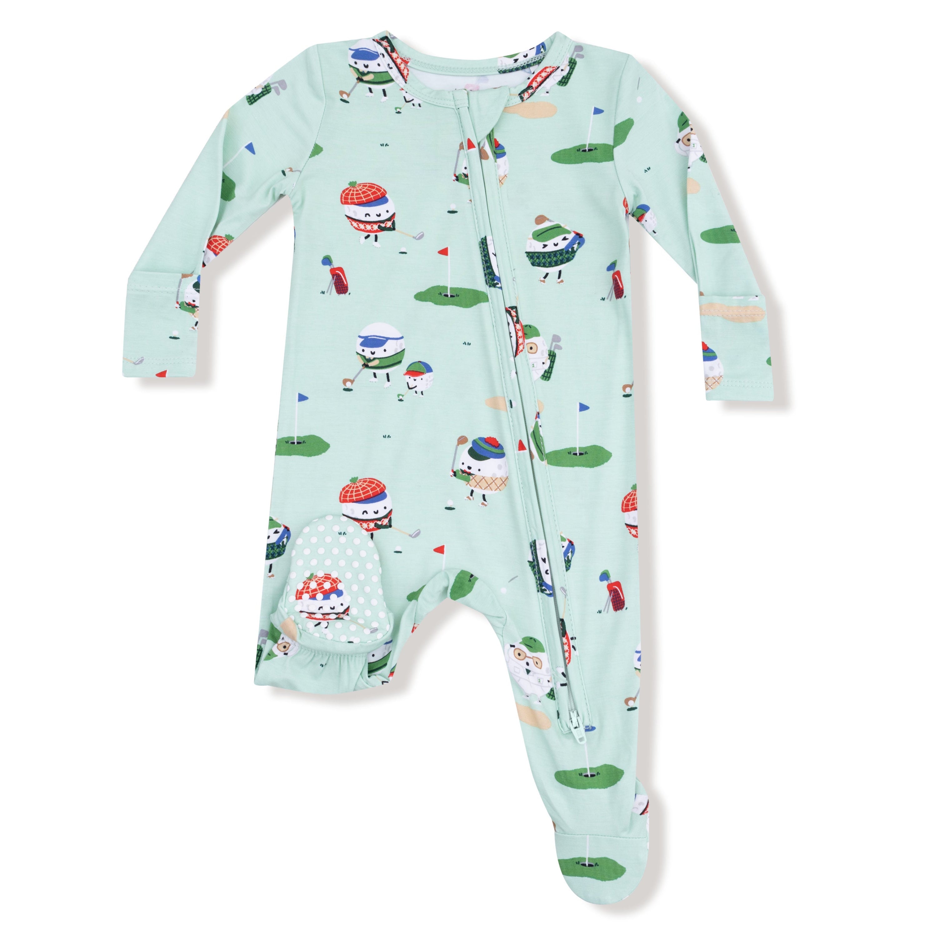Angel Dear Golf Pros Green 2 Way Zipper Footie