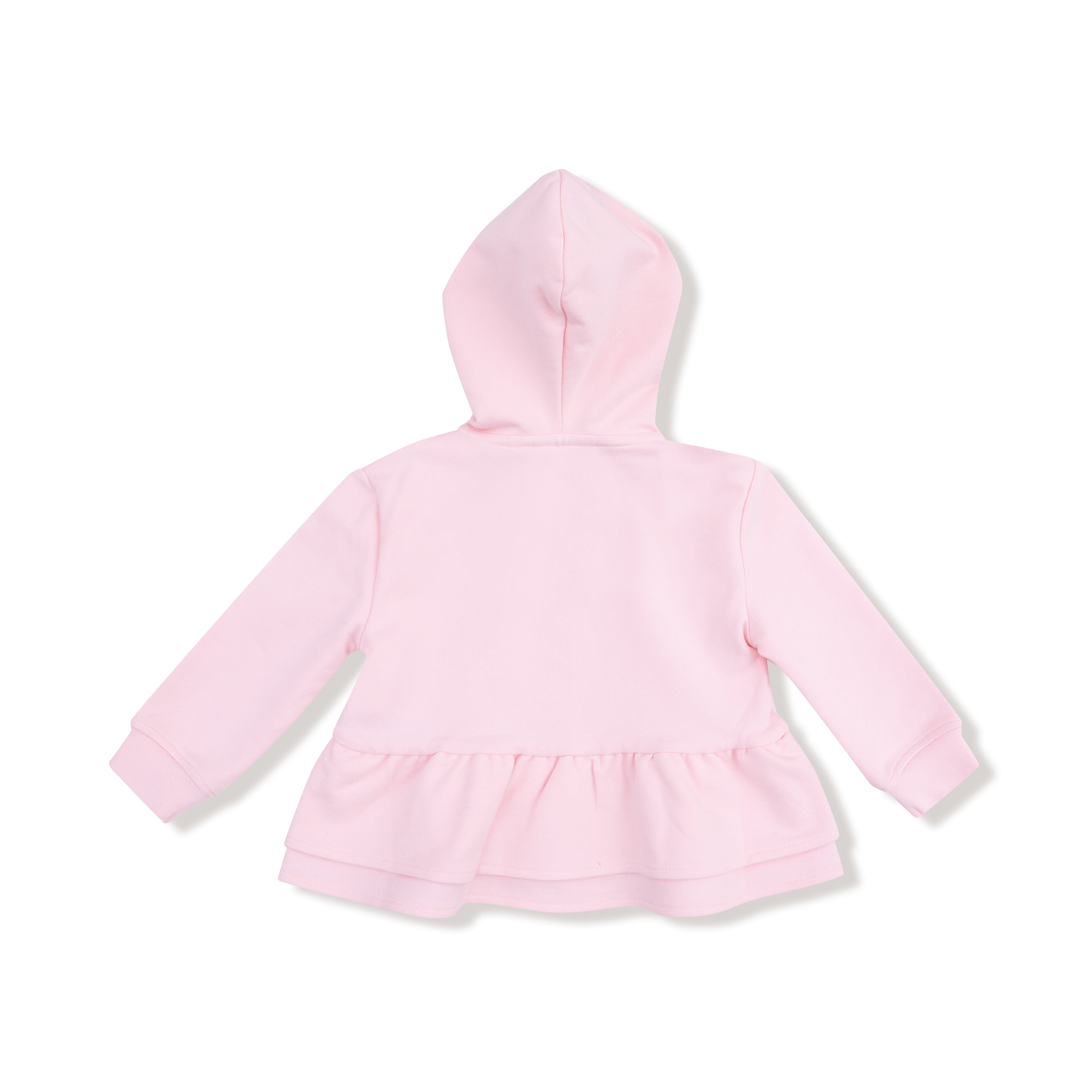 Angel Dear French Terry Sport Varsity Pink Zip Peplum Hoodie
