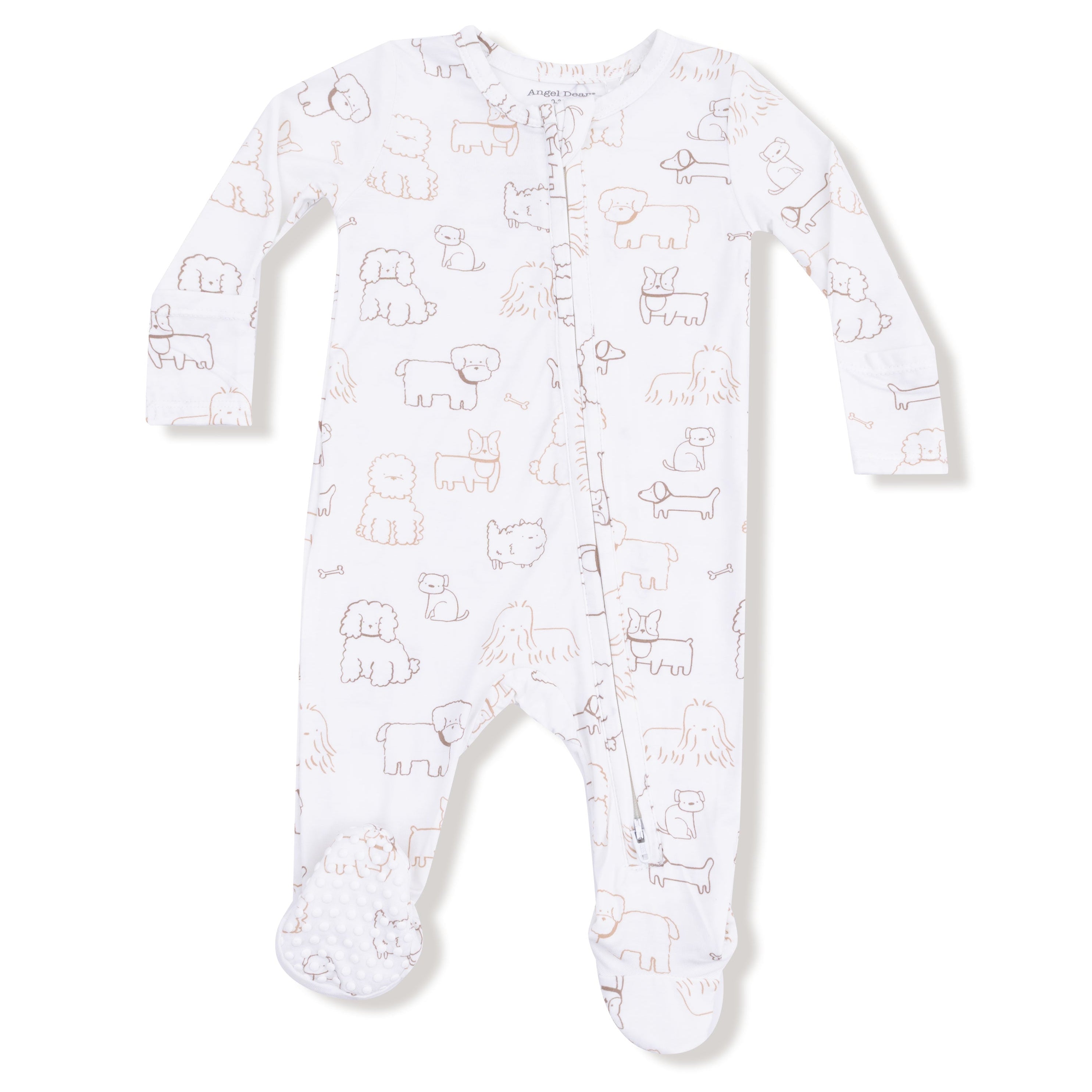 Angel Dear Neutral Pups 2 Way Zipper Footie