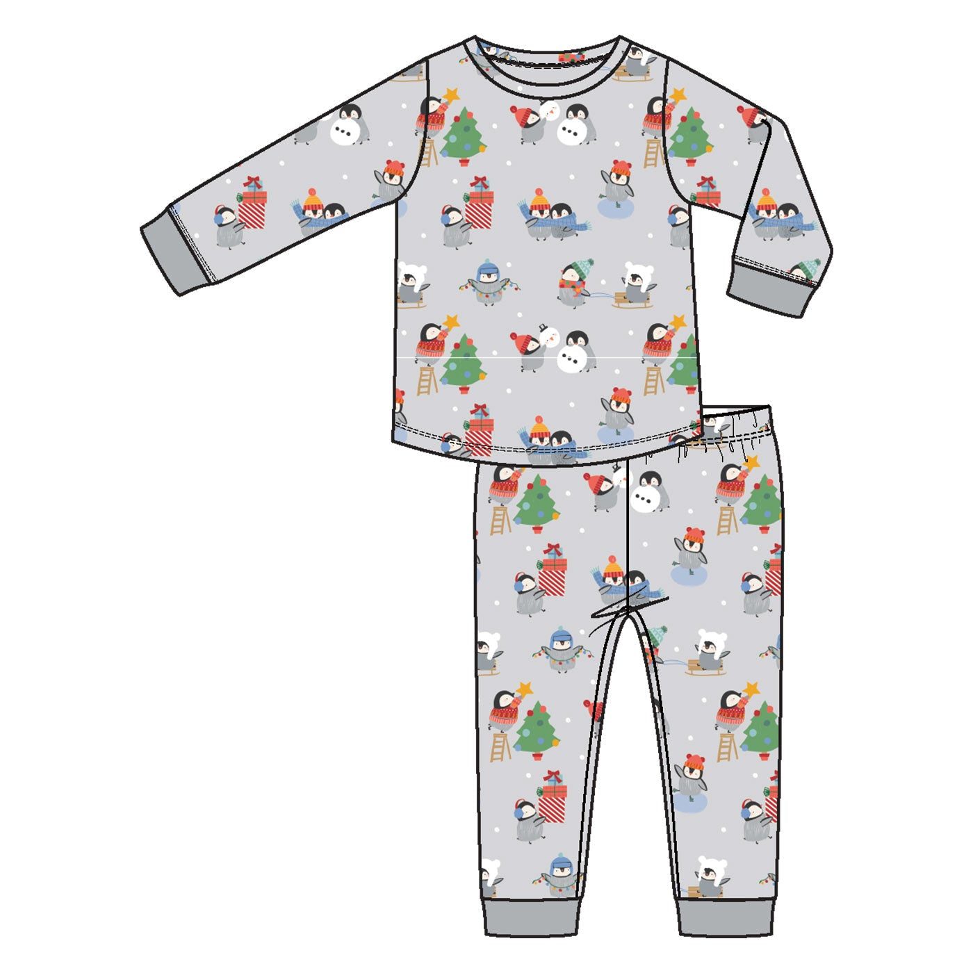 Angel Dear Holiday Penguins Loungewear Set