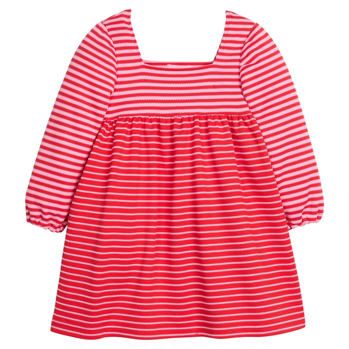 Bisby Cora Dress, Red & Pink Pique Stripe