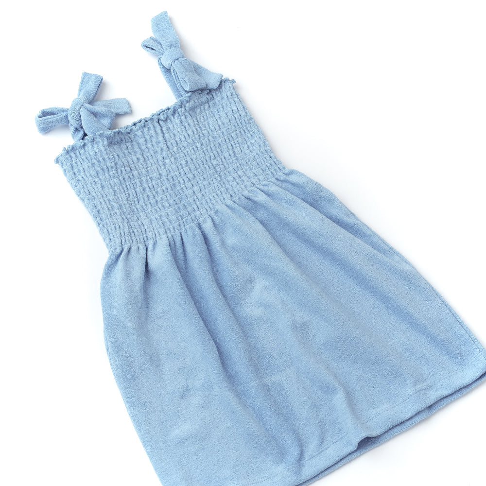 Shade Critters Blue Terry Smocked Dress