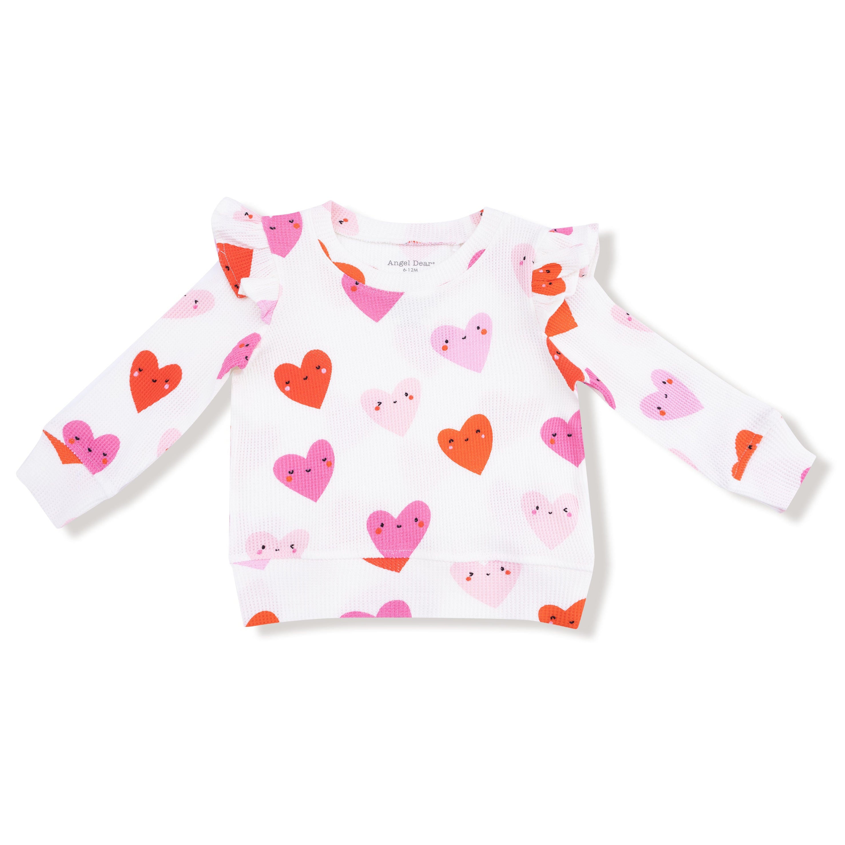 Angel Dear Happy Hearts Ruffle Sleeve Top