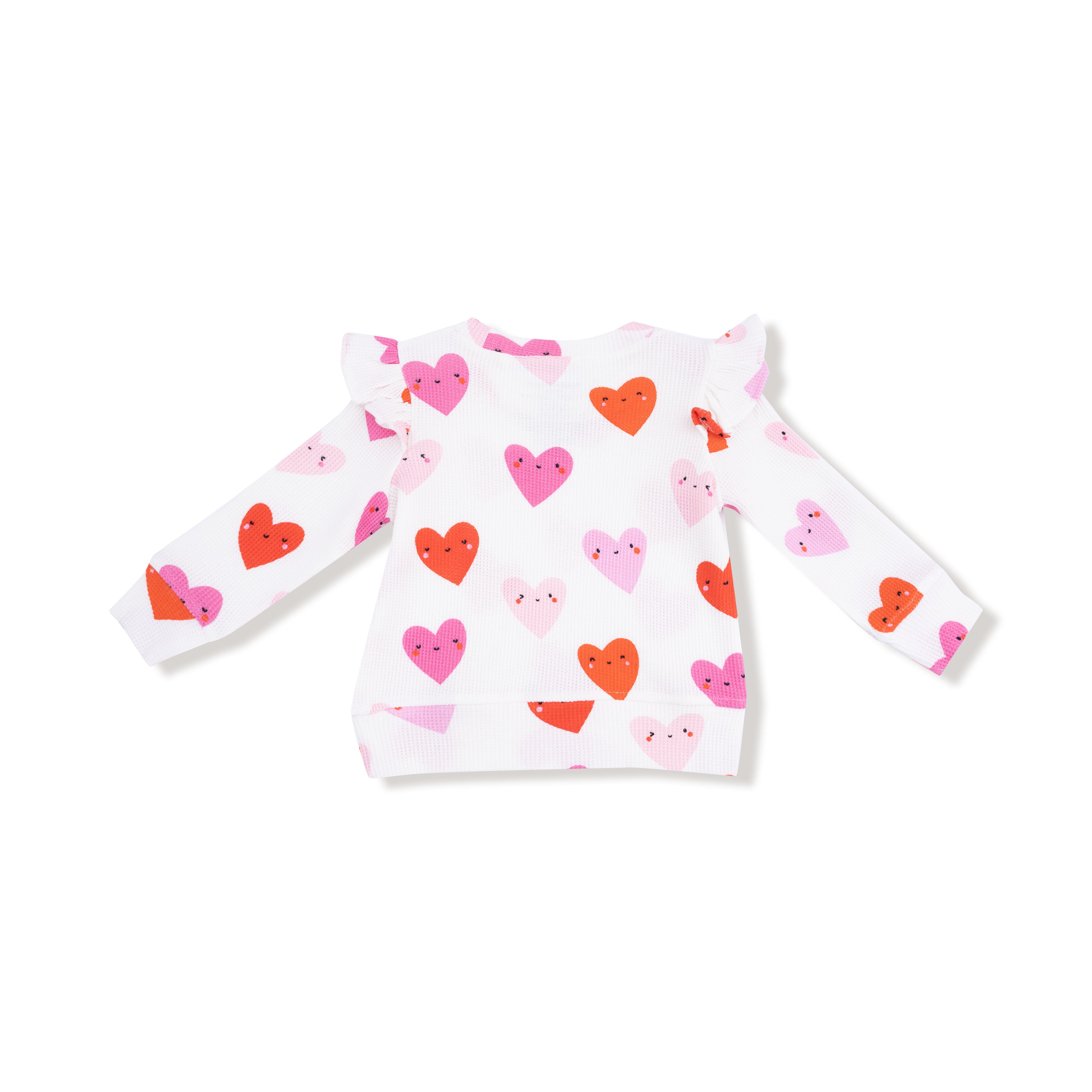 Angel Dear Happy Hearts Ruffle Sleeve Top