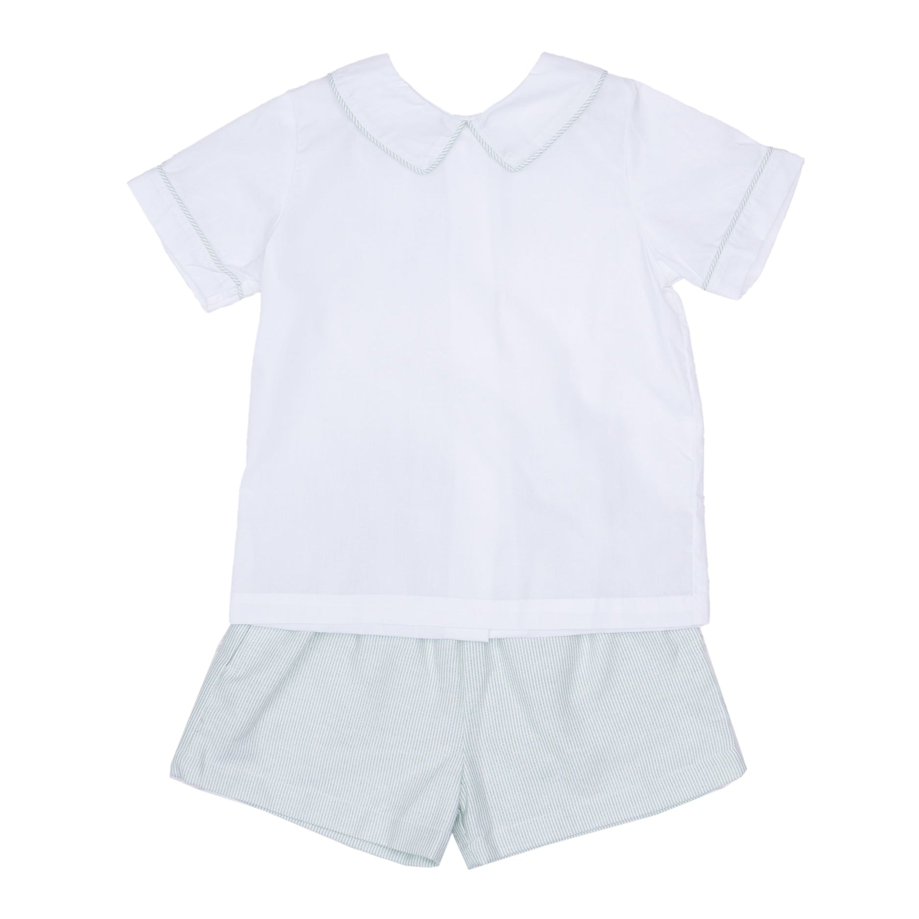 The Oaks John Short Set, Willow Green Stripe