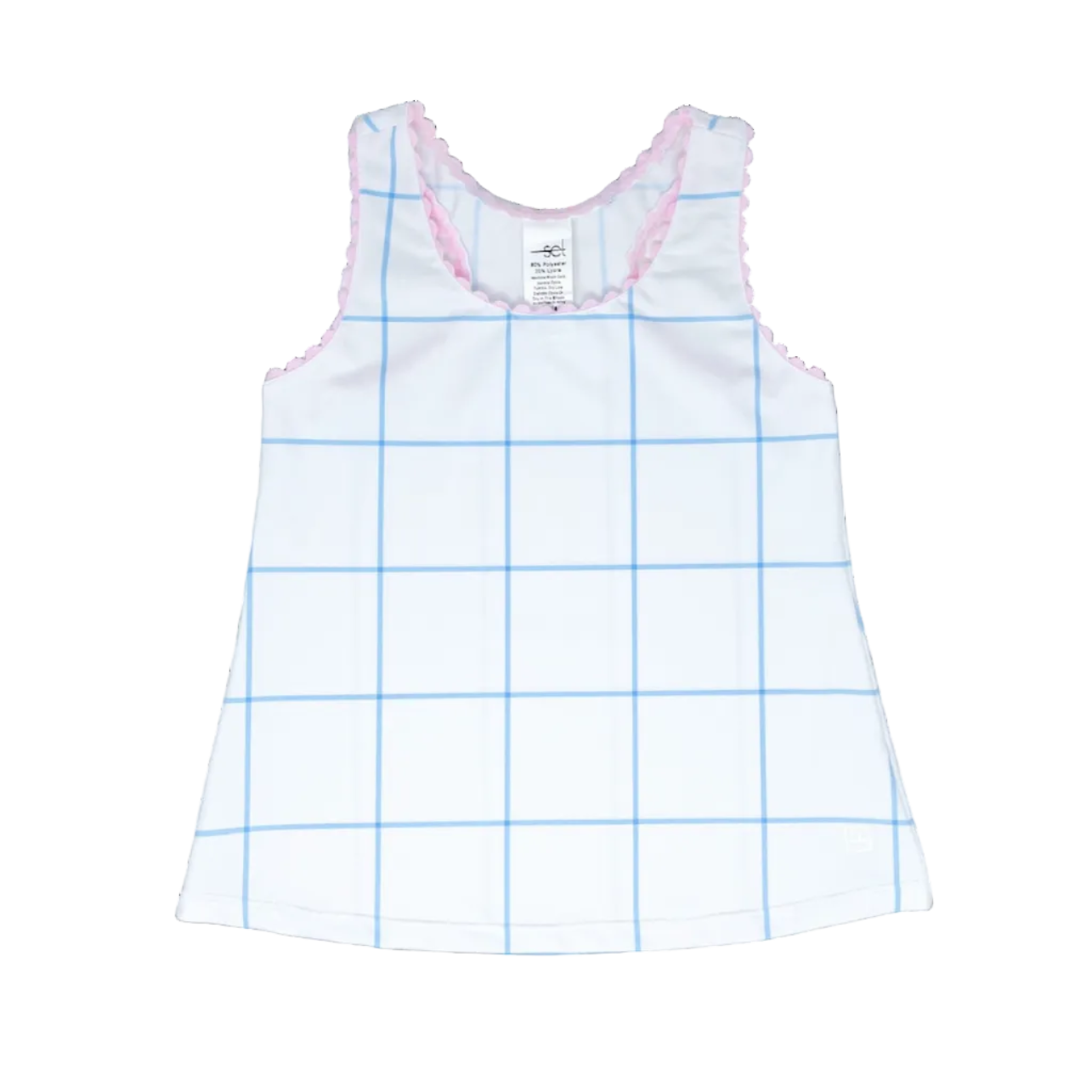Set Athleisure Riley Tank, Cotton Candy Blue Windowpane