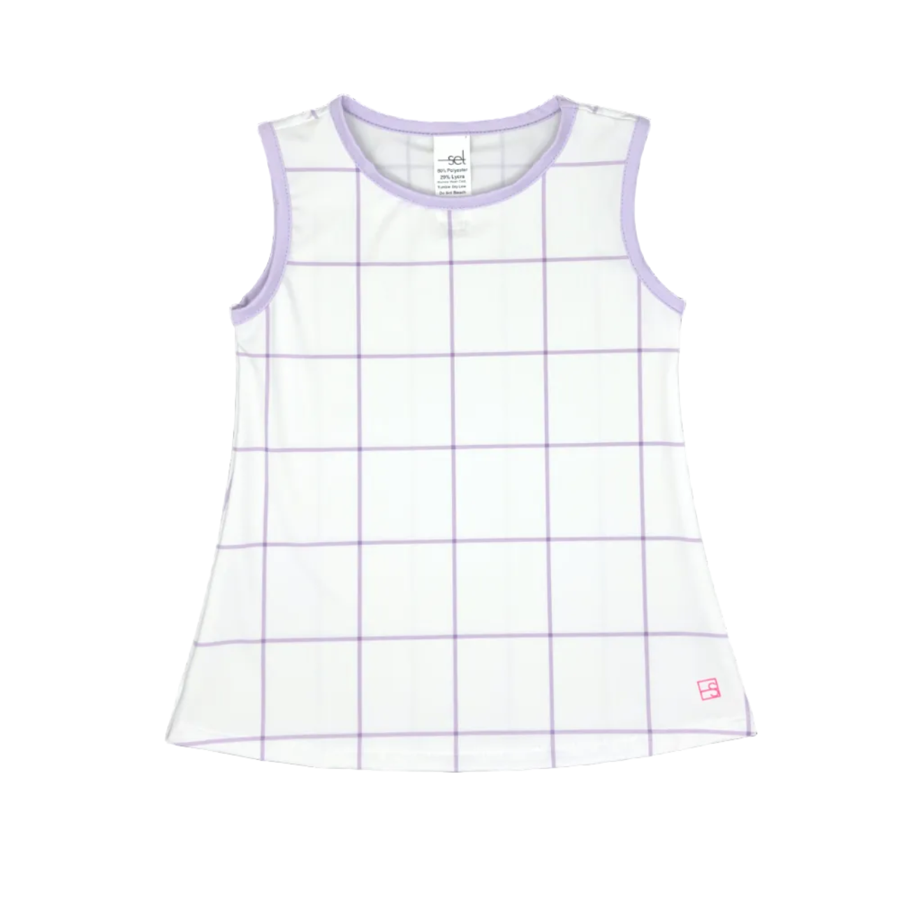 Set Athleisure Tori Tank, Petal Purple Windowpane