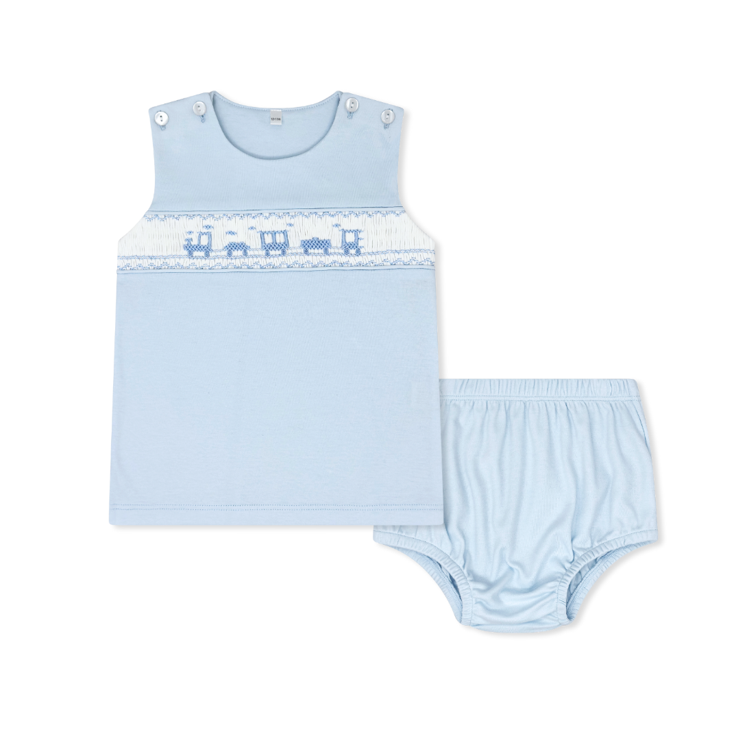 Lullaby Set Bryant Palmer Blue Diaper Set, Trains