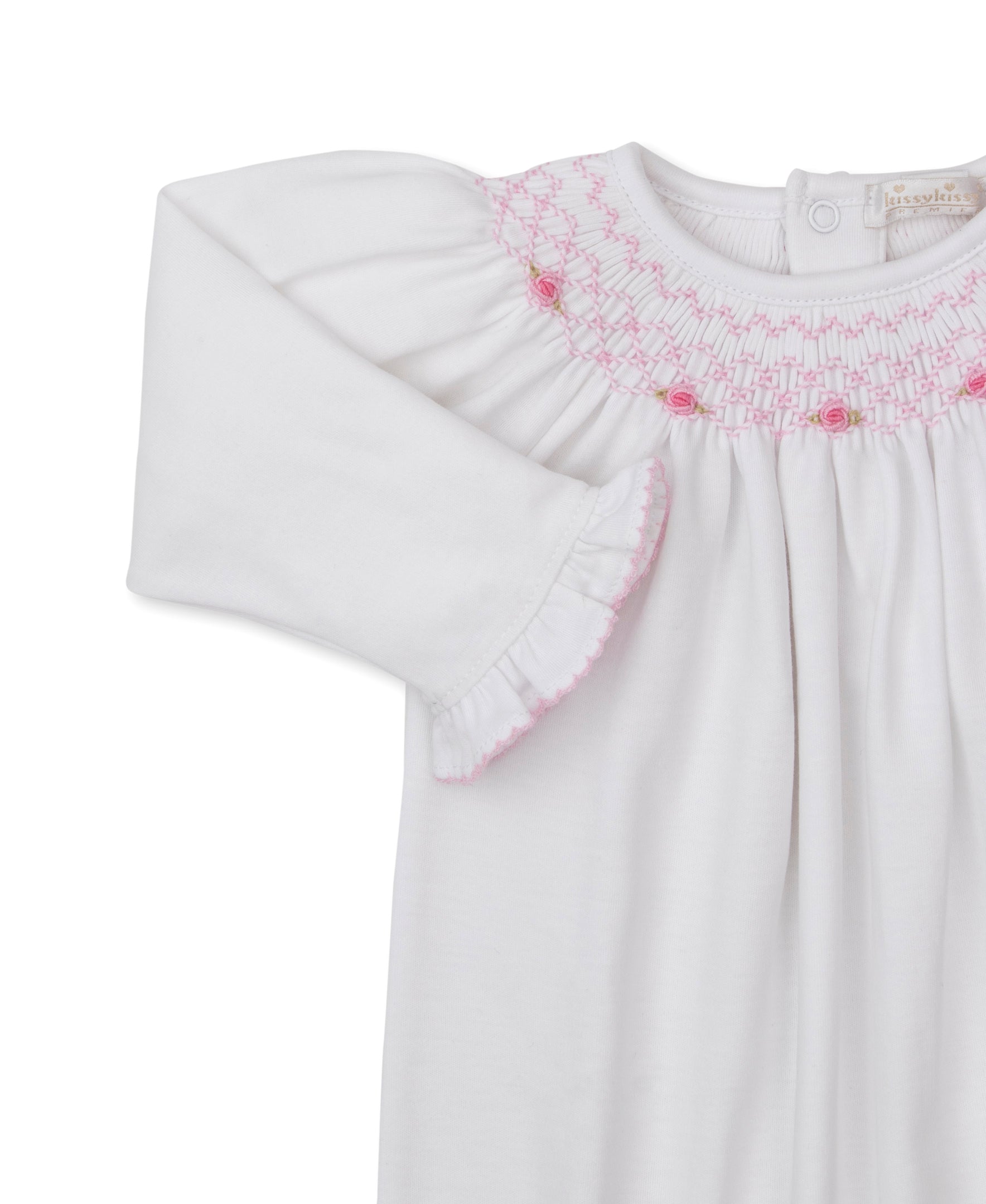 Kissy Kissy White Summer Rosette Bishop Sack Gown