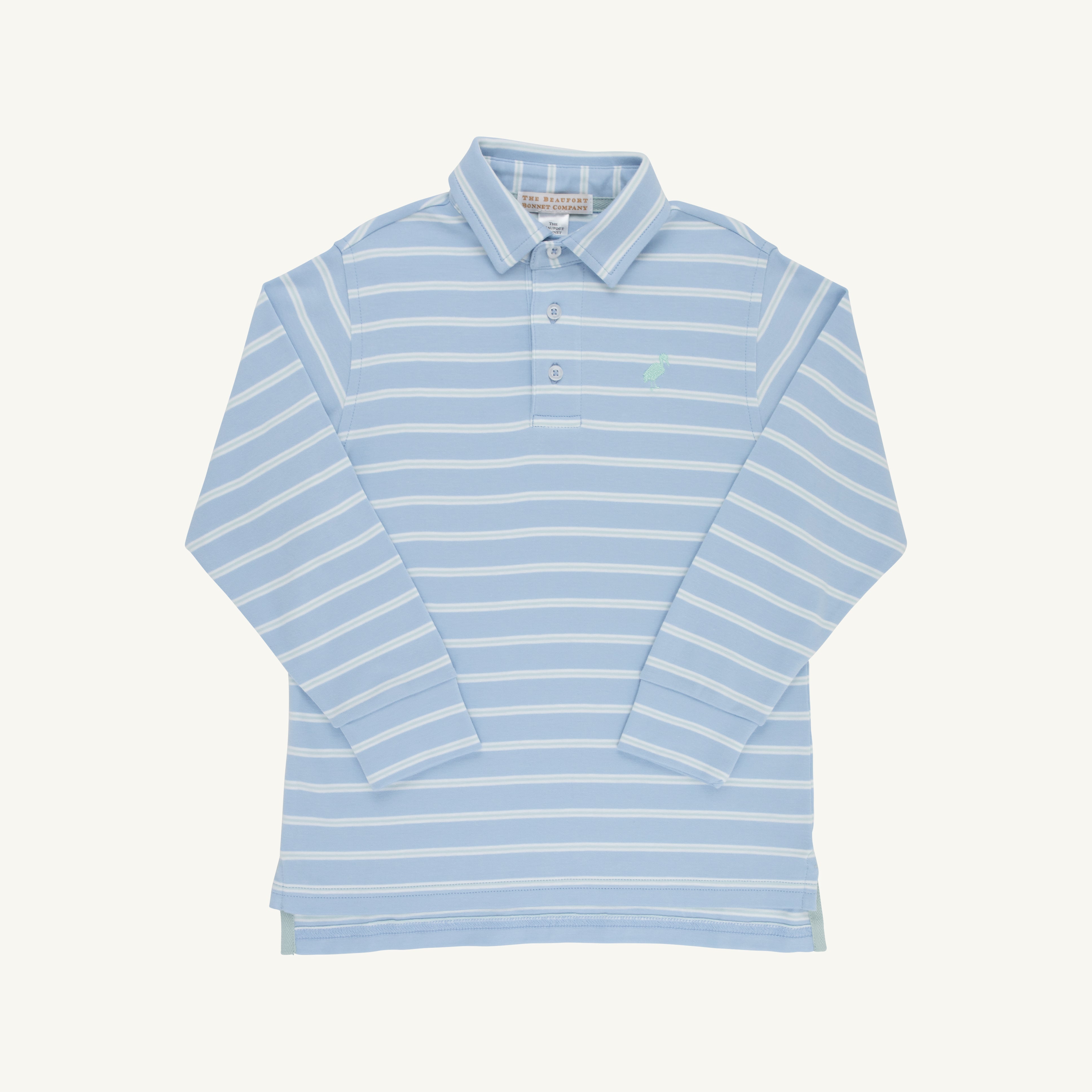 Beaufort Bonnet Prim & Proper Polo, Sarasota Sky Stripe