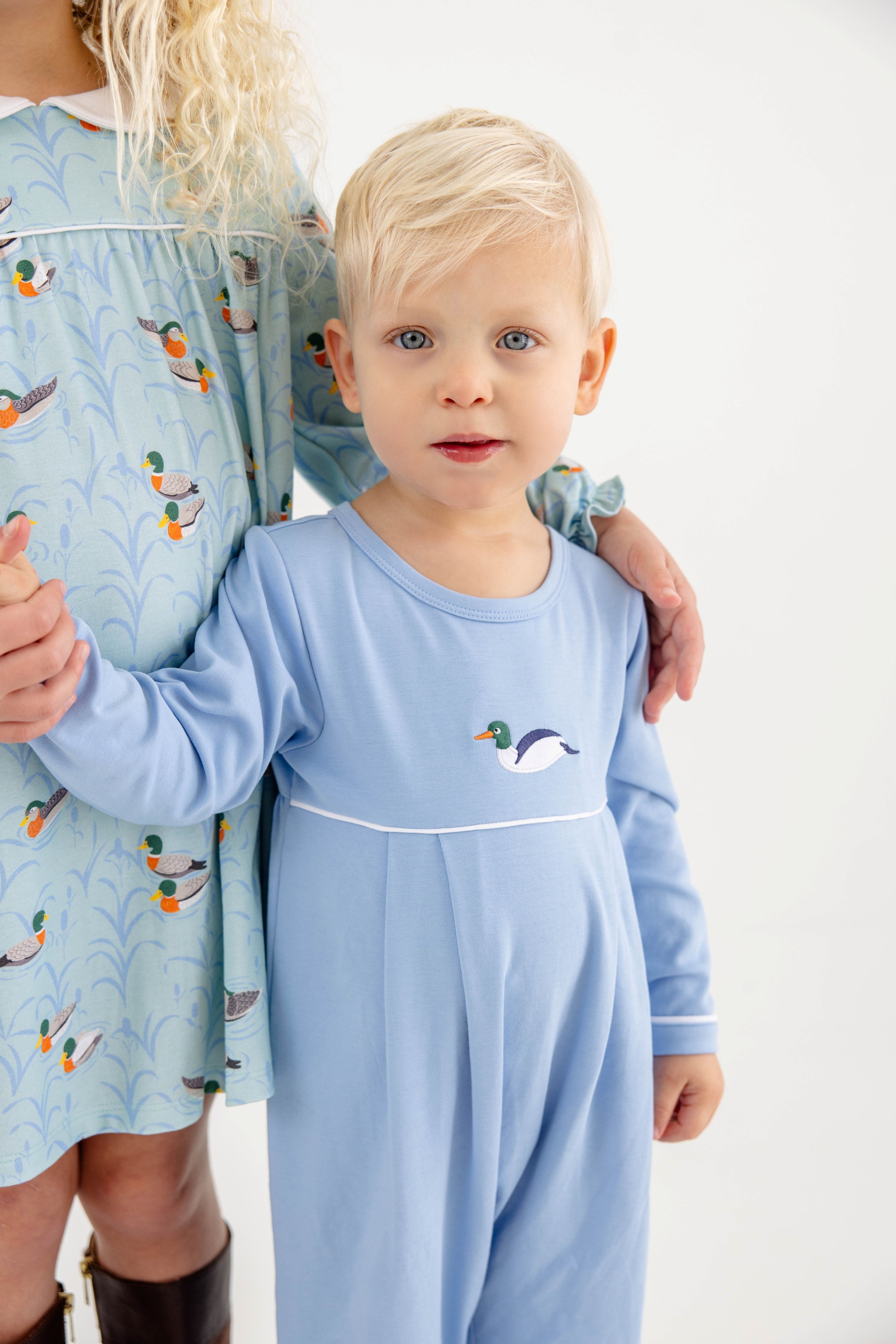 Beaufort Bonnet Bradford Romper, Sarasota Sky Duck