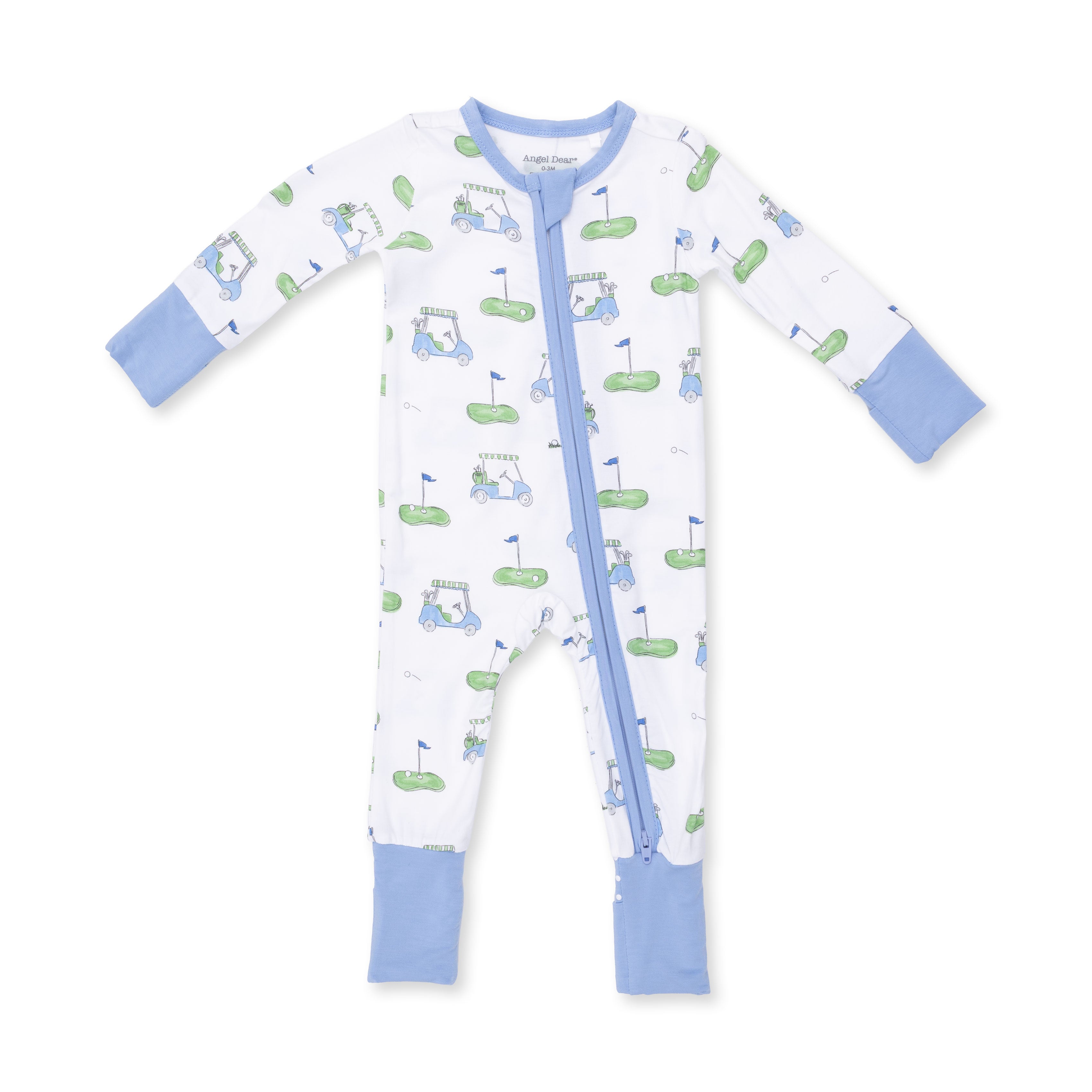 Angel Dear Gold Carts Blue Convertible Romper