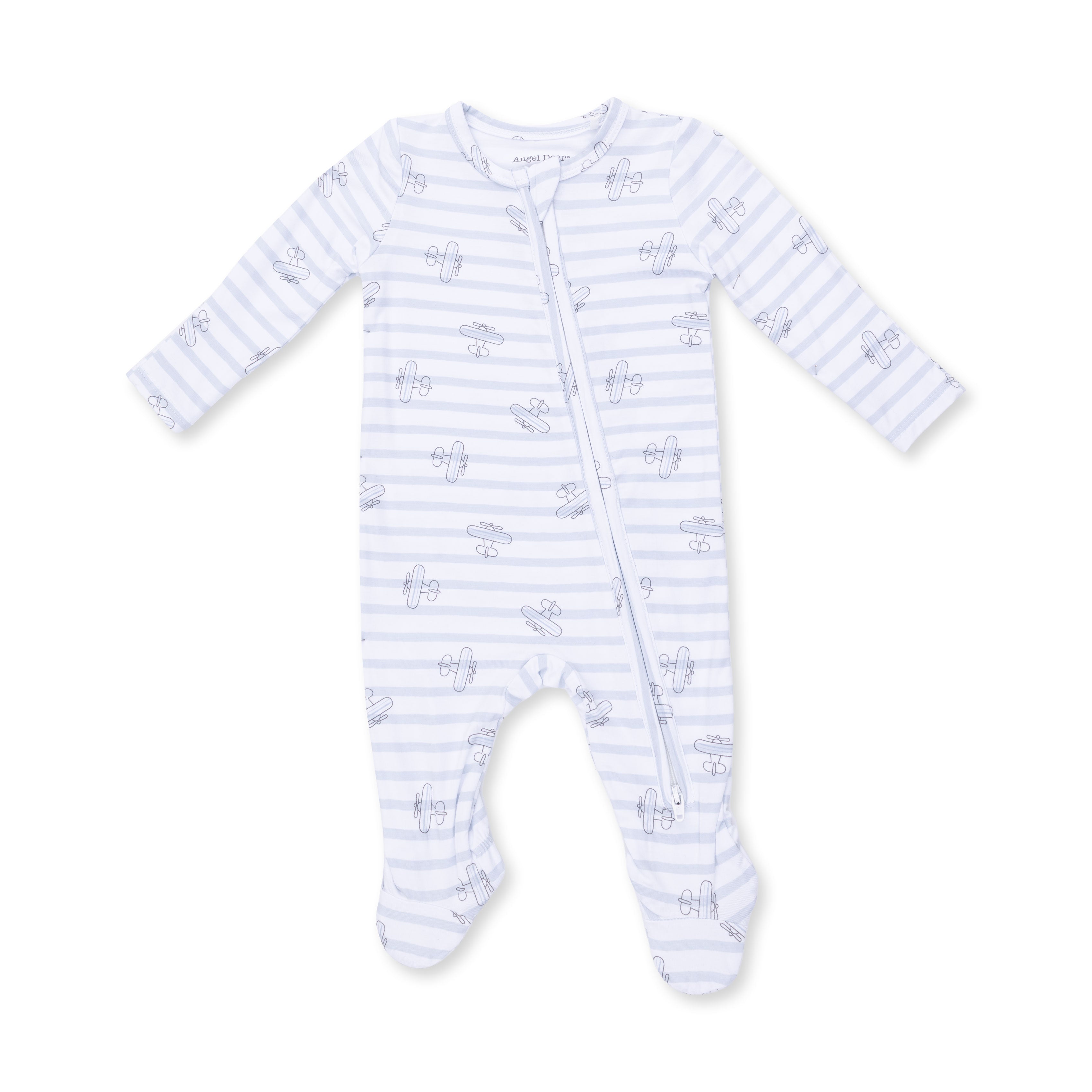 Angel Dear Airplane Stripe 2 Way Zipper Footie
