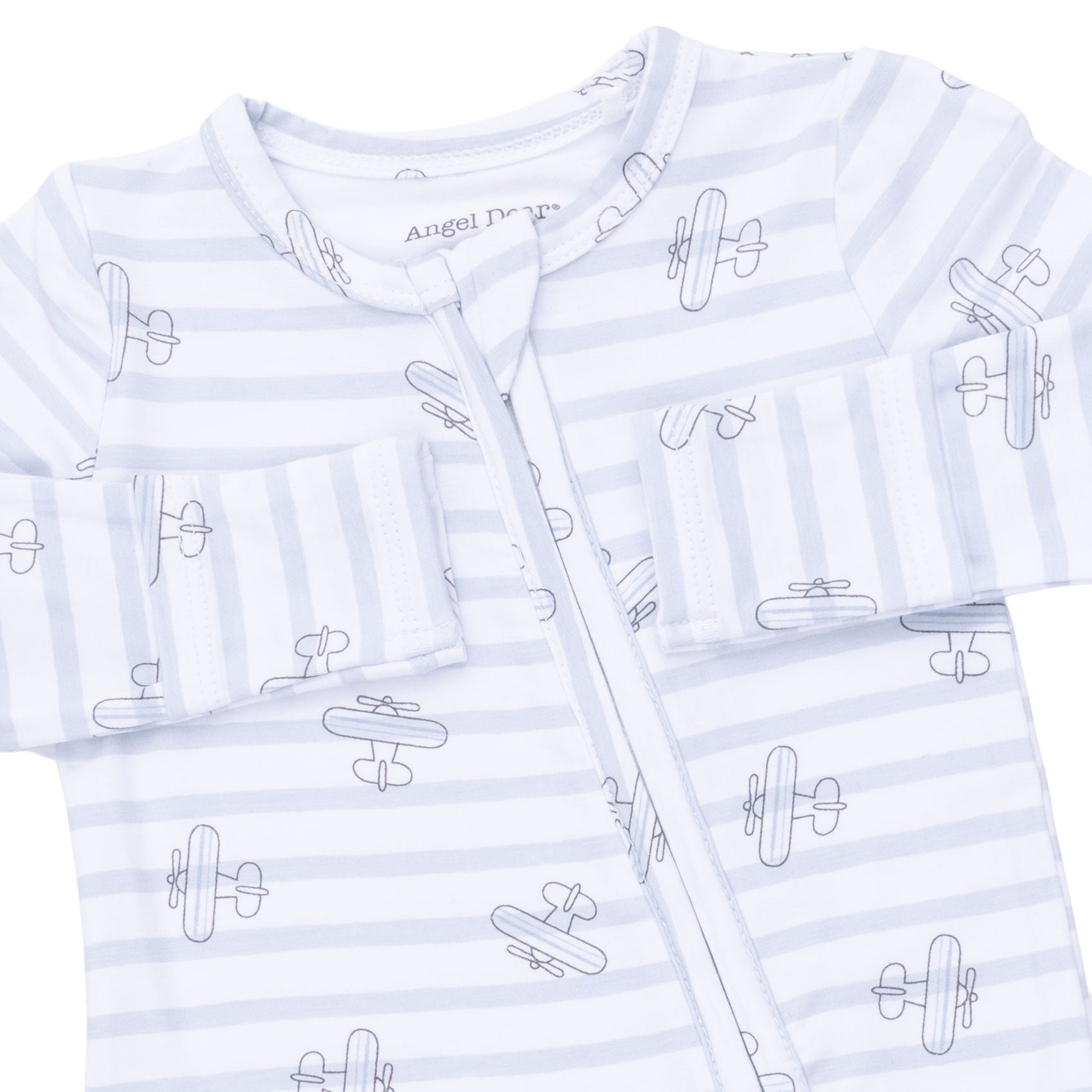 Angel Dear Airplane Stripe 2 Way Zipper Footie