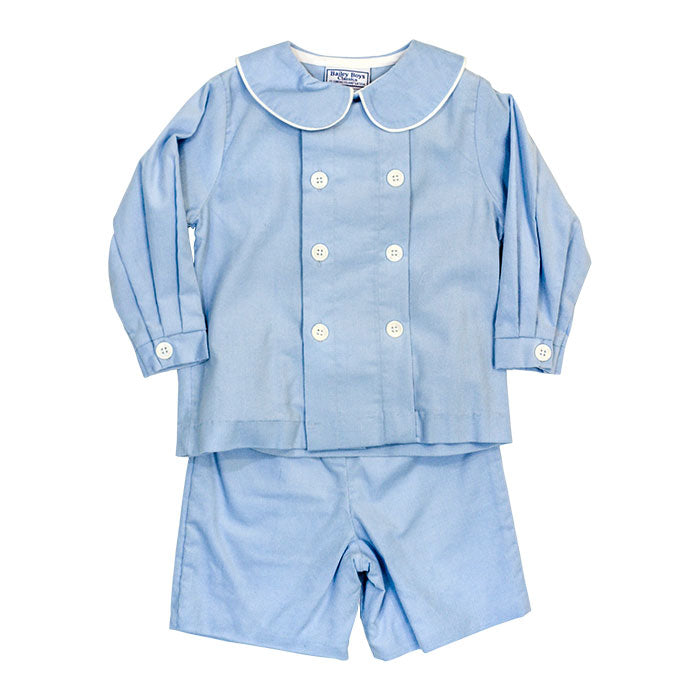 Bailey Boys Light Blue Cord Dressy Short Set