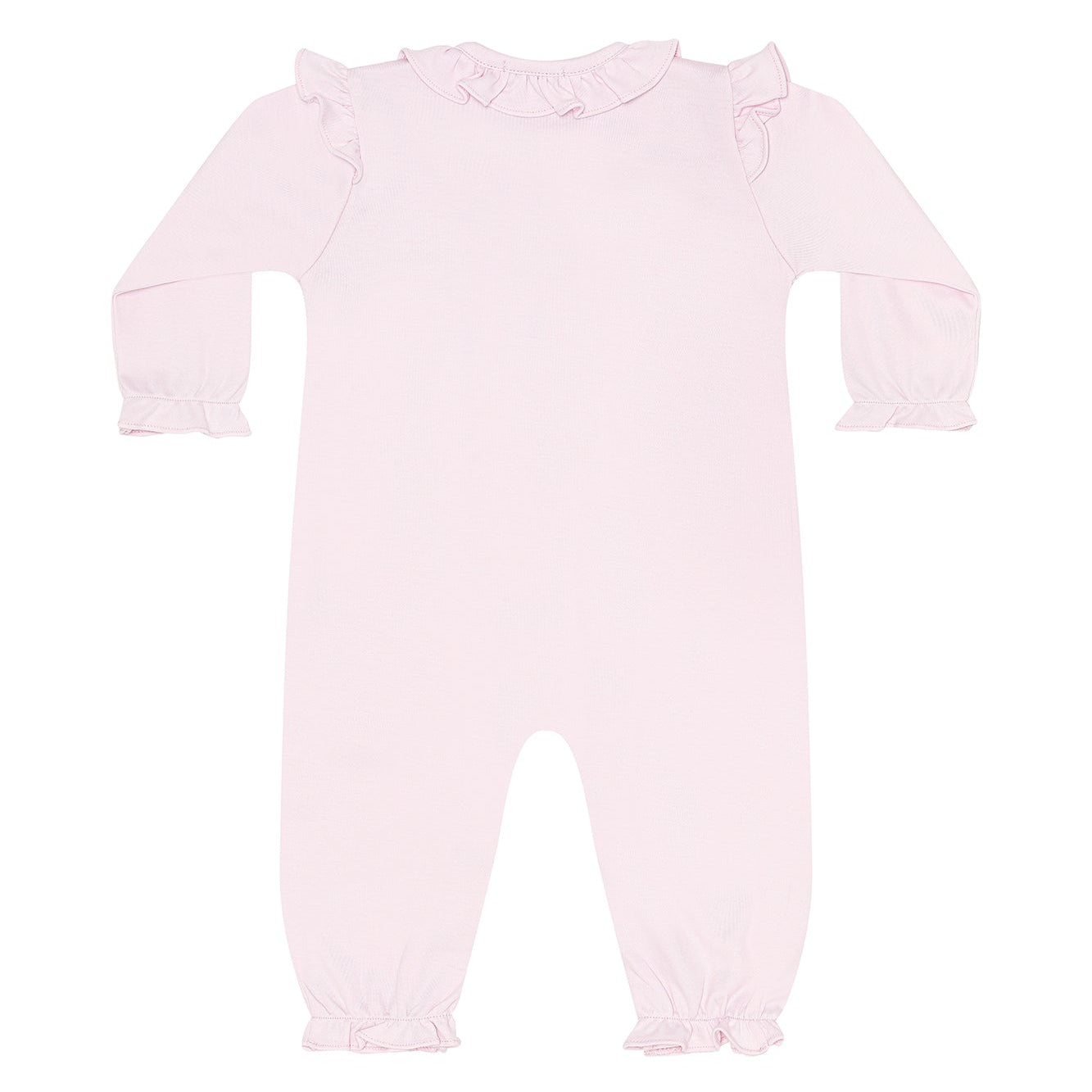 Nella Pima Pink Pumpkin Patch Embroidered Romper