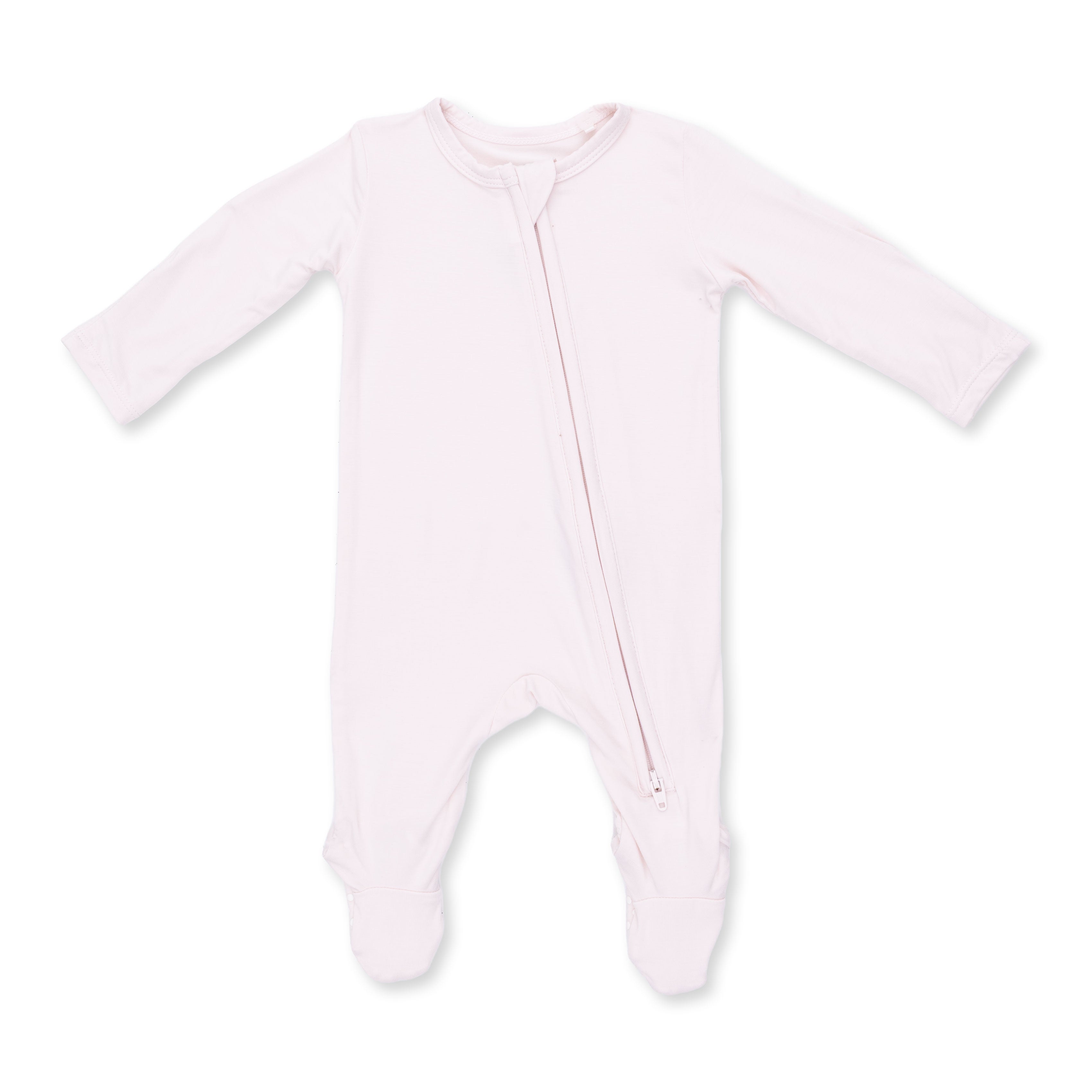 Angel Dear Solid Mauve Morn 2 Way Zipper Footie