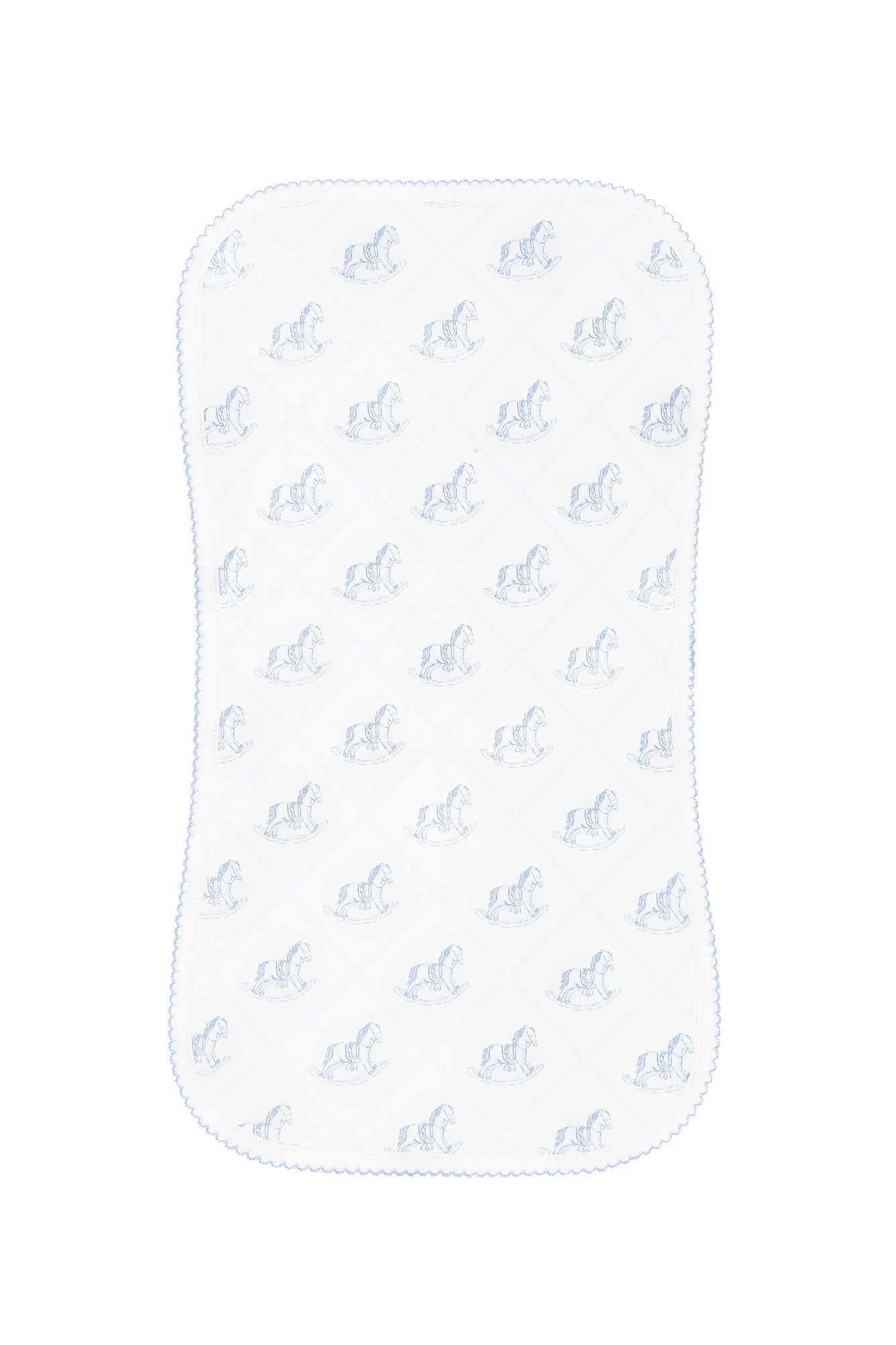 Nella Pima Blue Rocking Horse Burp Cloth