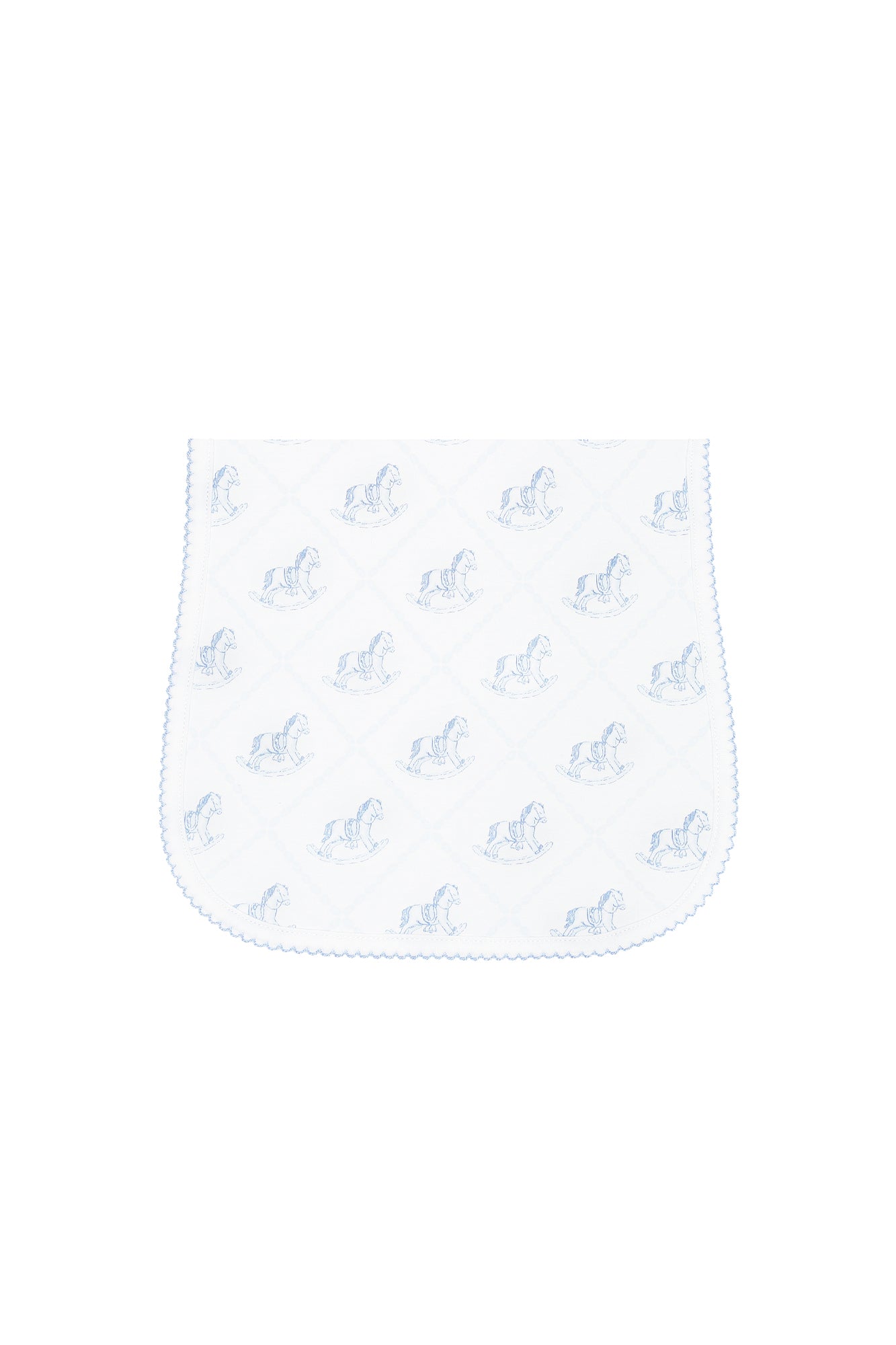 Nella Pima Blue Rocking Horse Burp Cloth