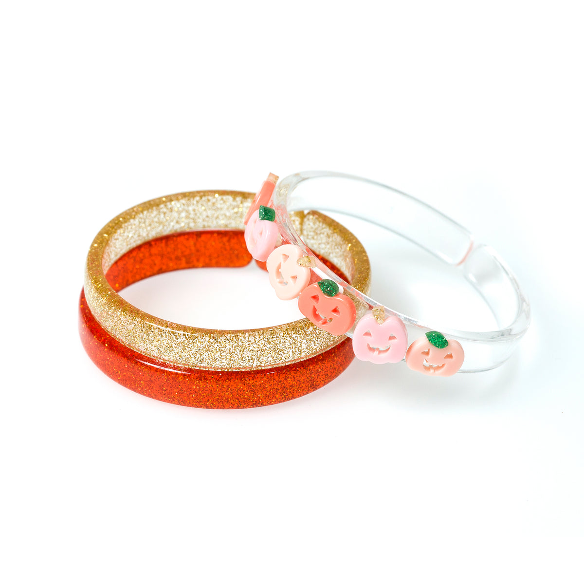 Lilies & Roses Pumpkins Glitter Orange Gold Bangles
