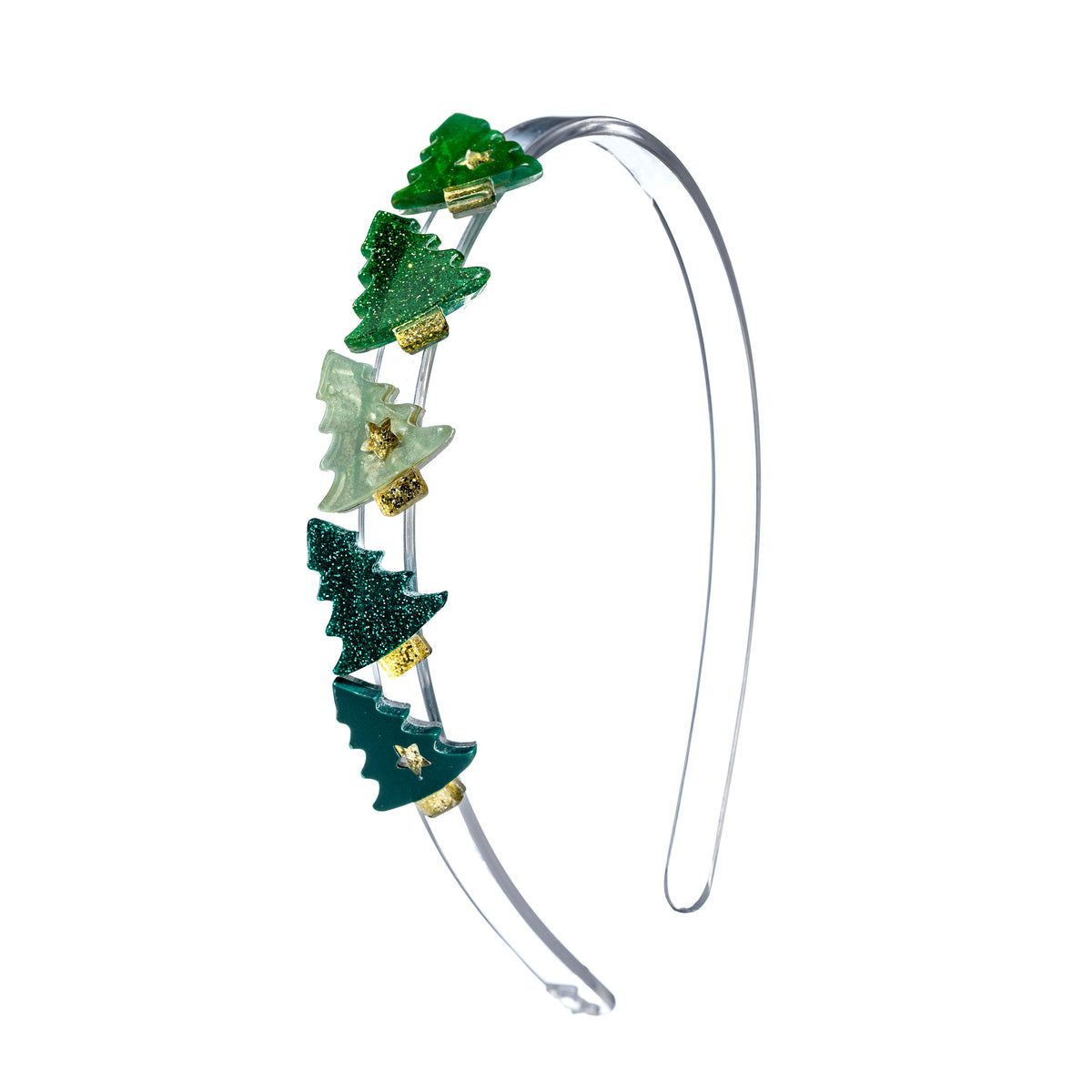 Lilies & Roses Tree Glitter Green Shades Headband