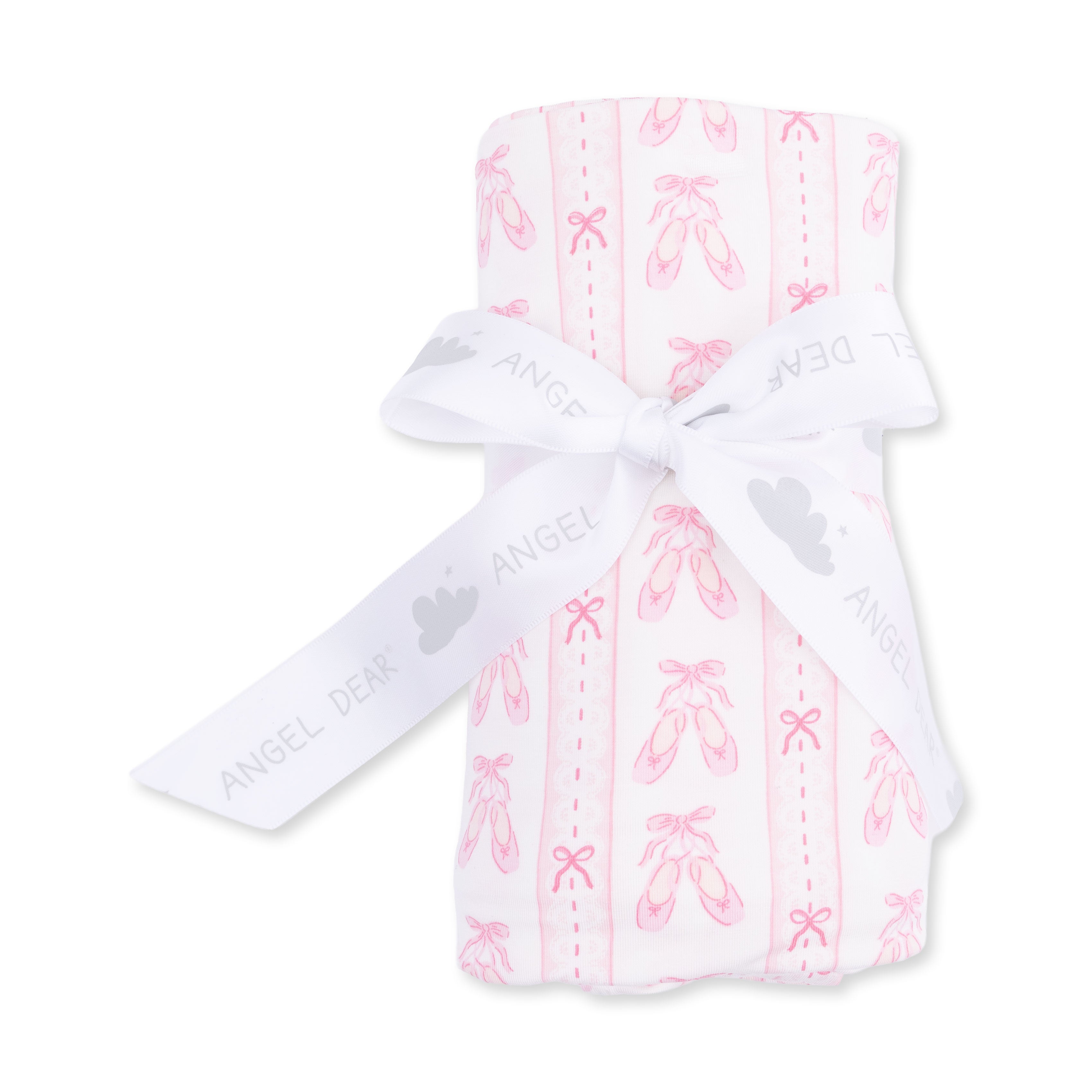 Angel Dear Ballet Shoes Ribbon Stripe Swaddle Blanket