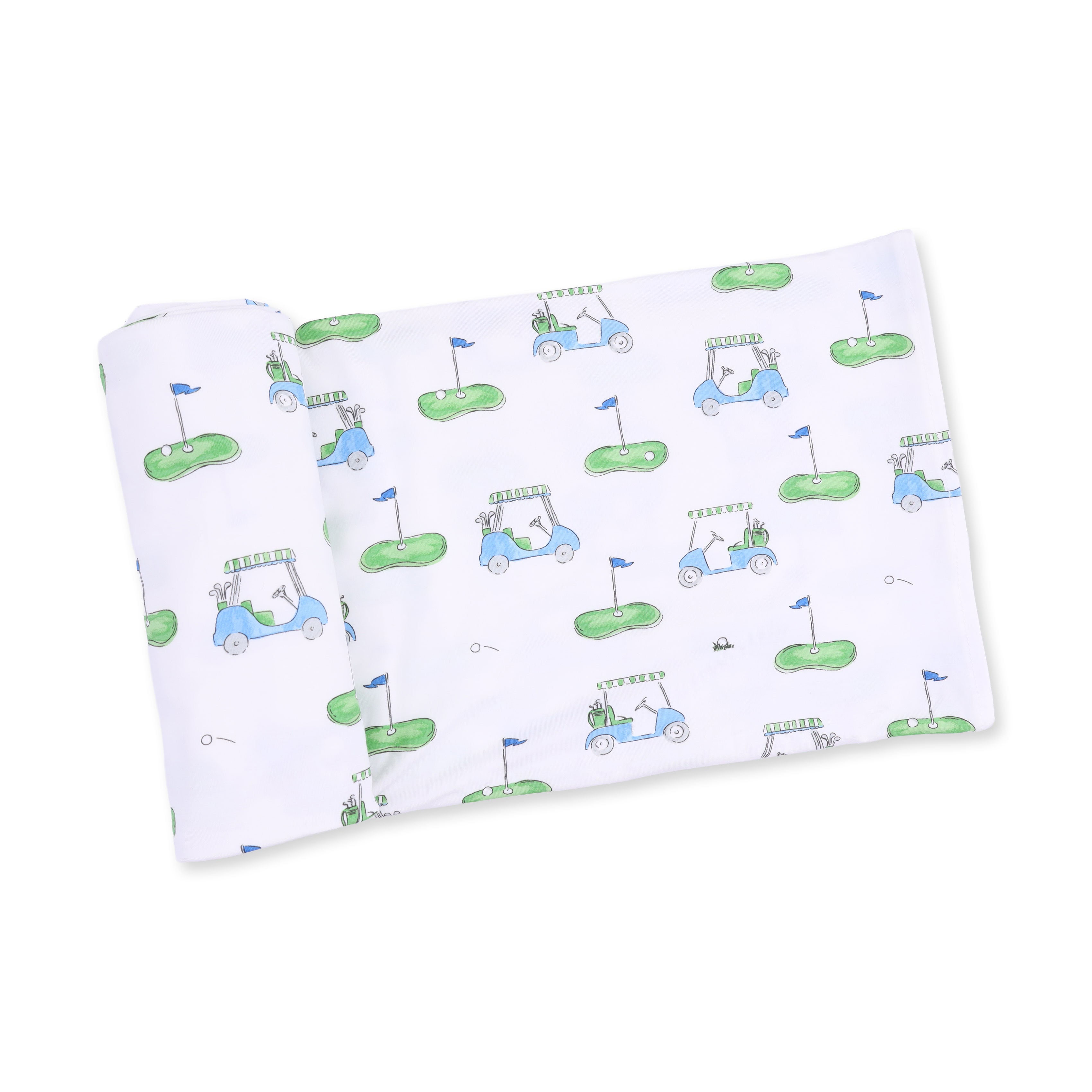 Angel Dear Golf Carts Blue Swaddle Blanket